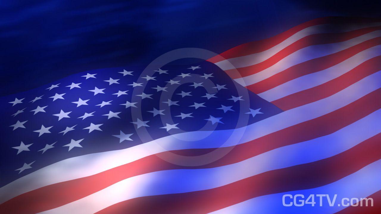 American Flag 3D Royalty Free Animation