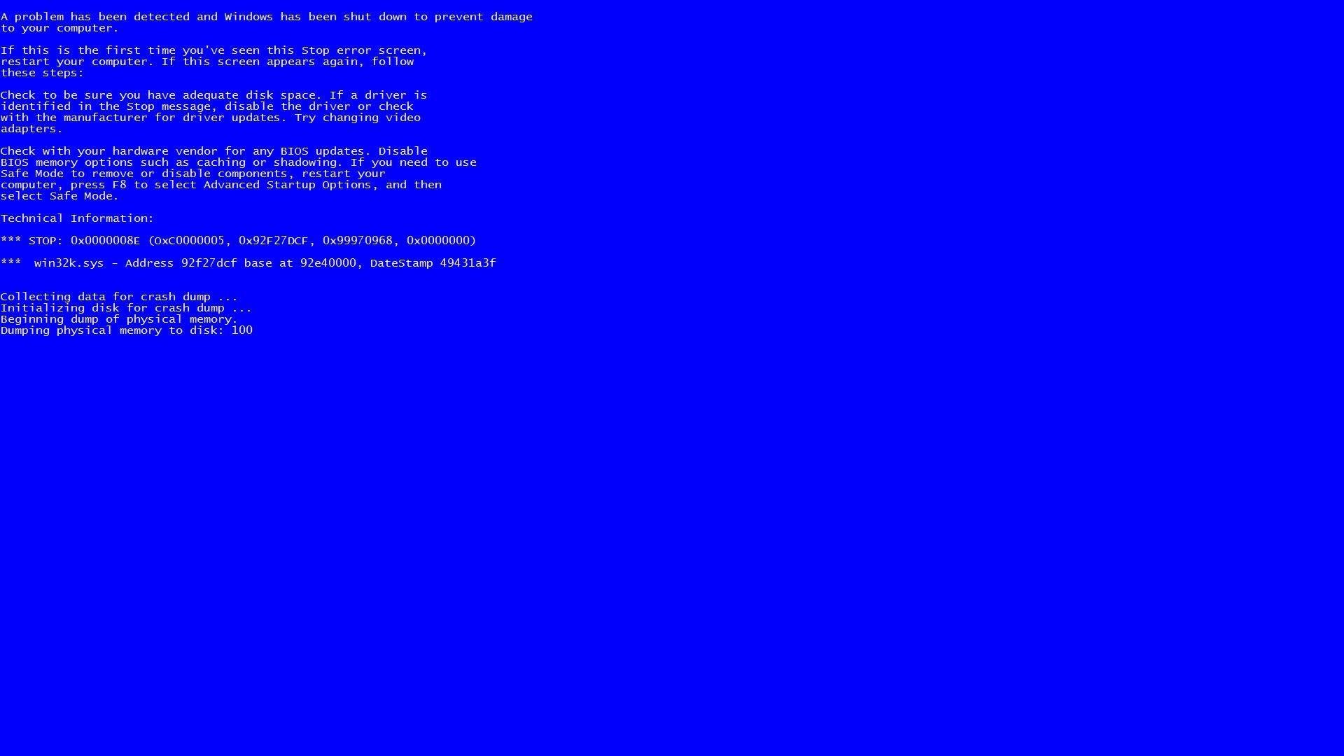 Blue Screen of Death Backgrounds ·①