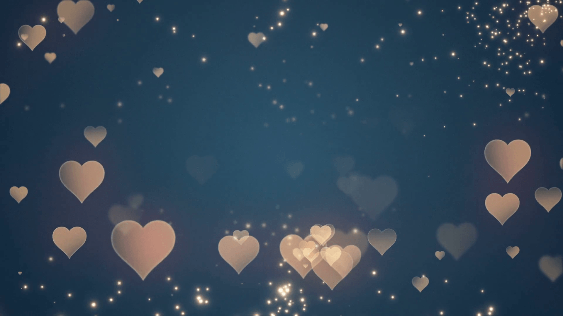 Floating Little Hearts Glowing Twinkling Sparkling Particles
