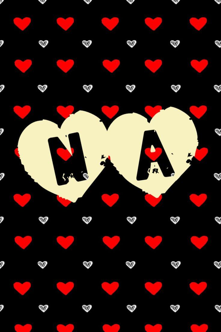 Alphabet A and N, heart, beautiful wallpaper for phone, red hearts