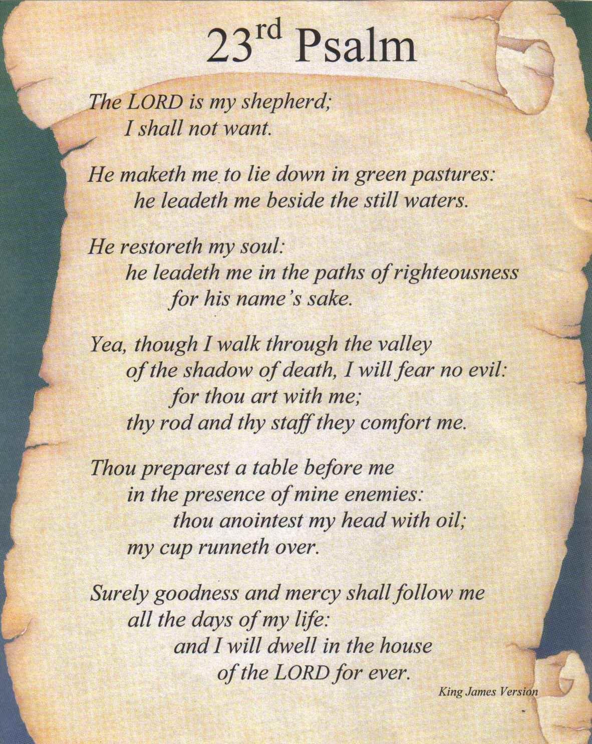 Printable Psalm 23. psalm 23 is a part of psalms 23 kjv picture