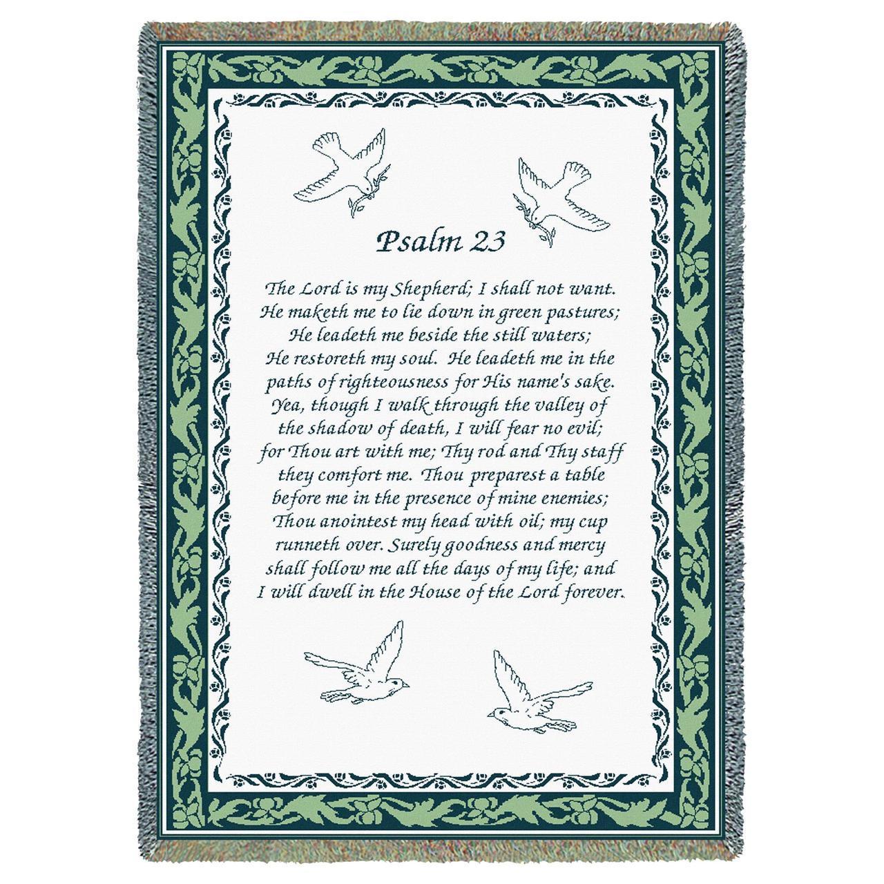 Psalm 23 Scripture- Inspirational Tapestry Throw Blanket