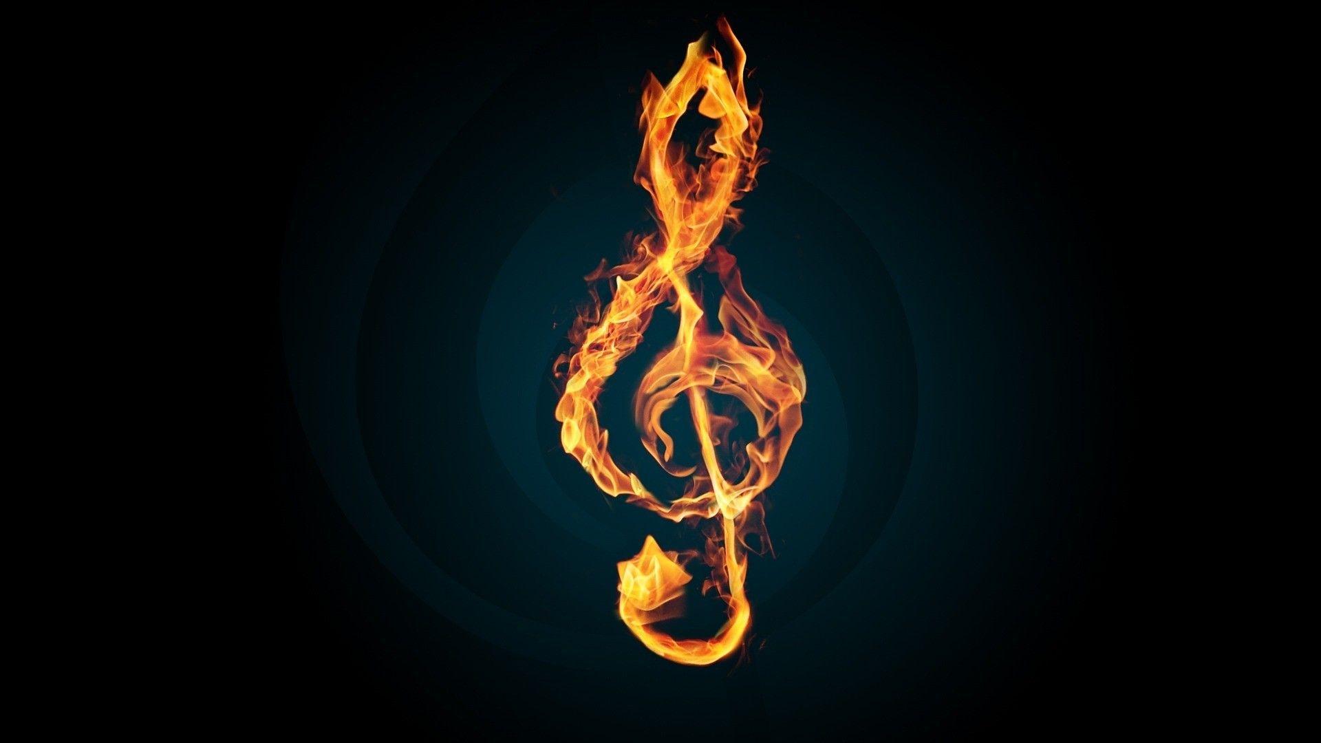 3D MusicD Burning Music Notes HD. I ♥ Music