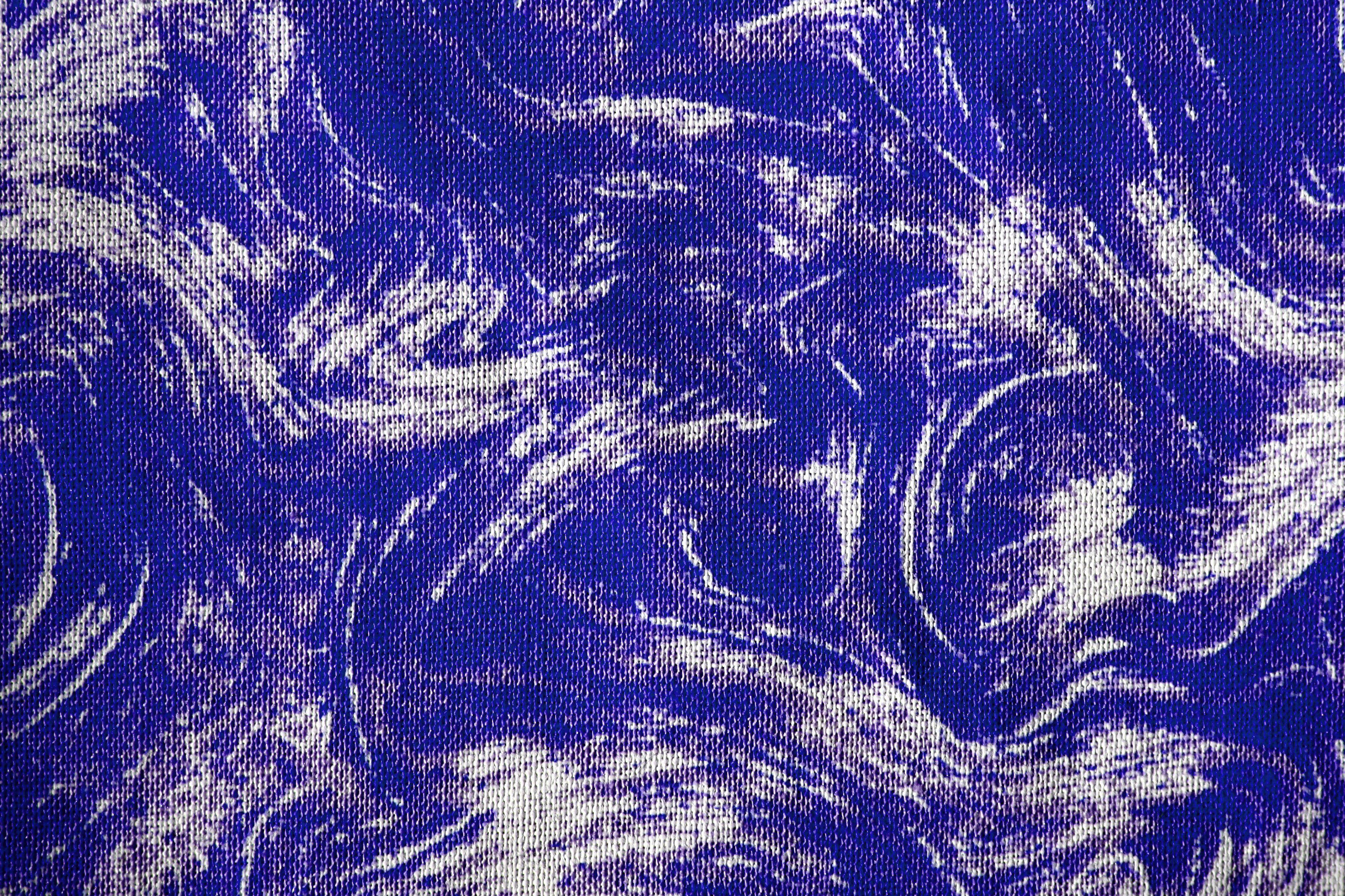 Fabric Texture with Royal Blue Swirl Pattern Picture. Free