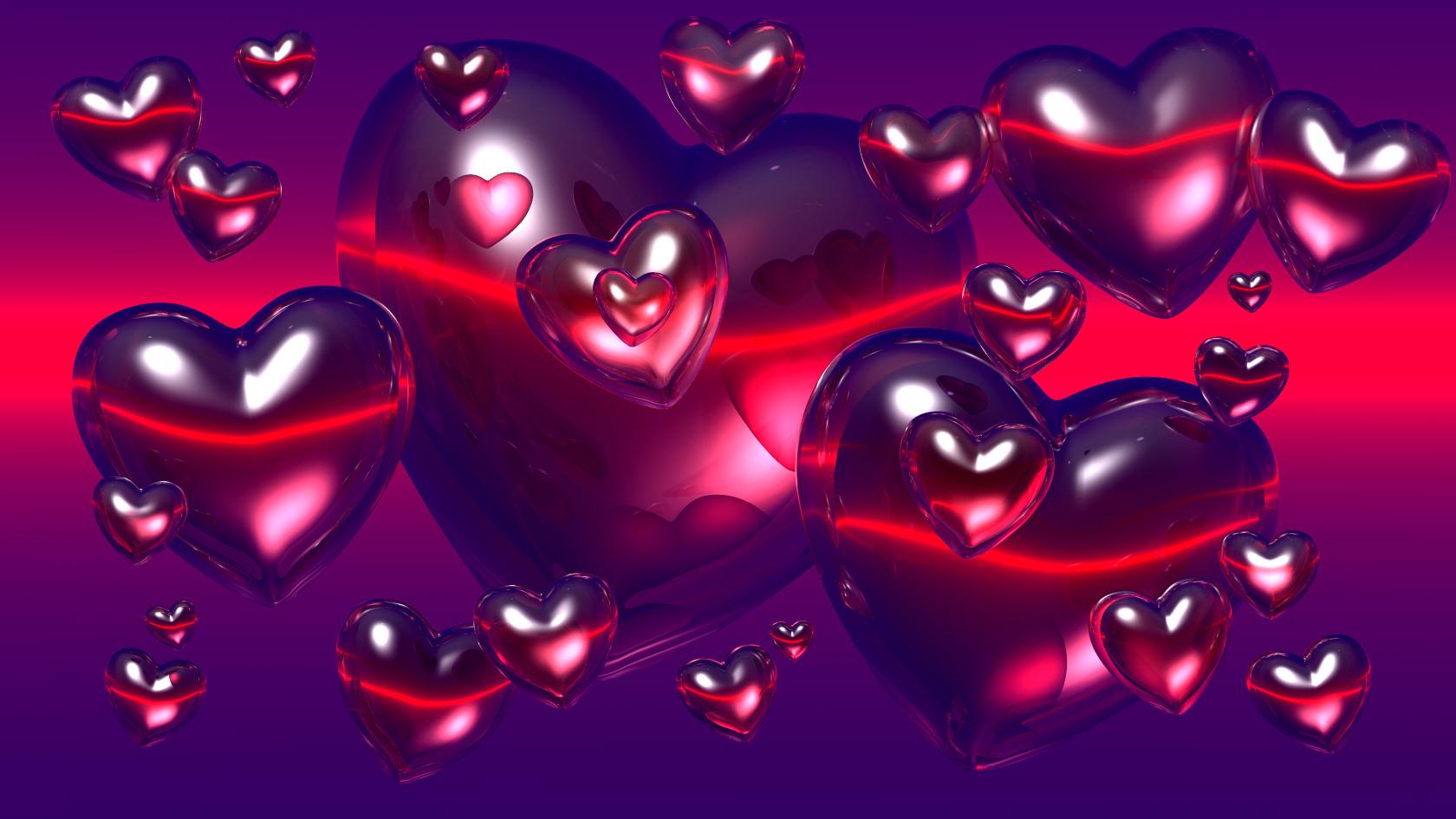 Two Heart Love Pink And Purple HD Wallpaper. High Definitions
