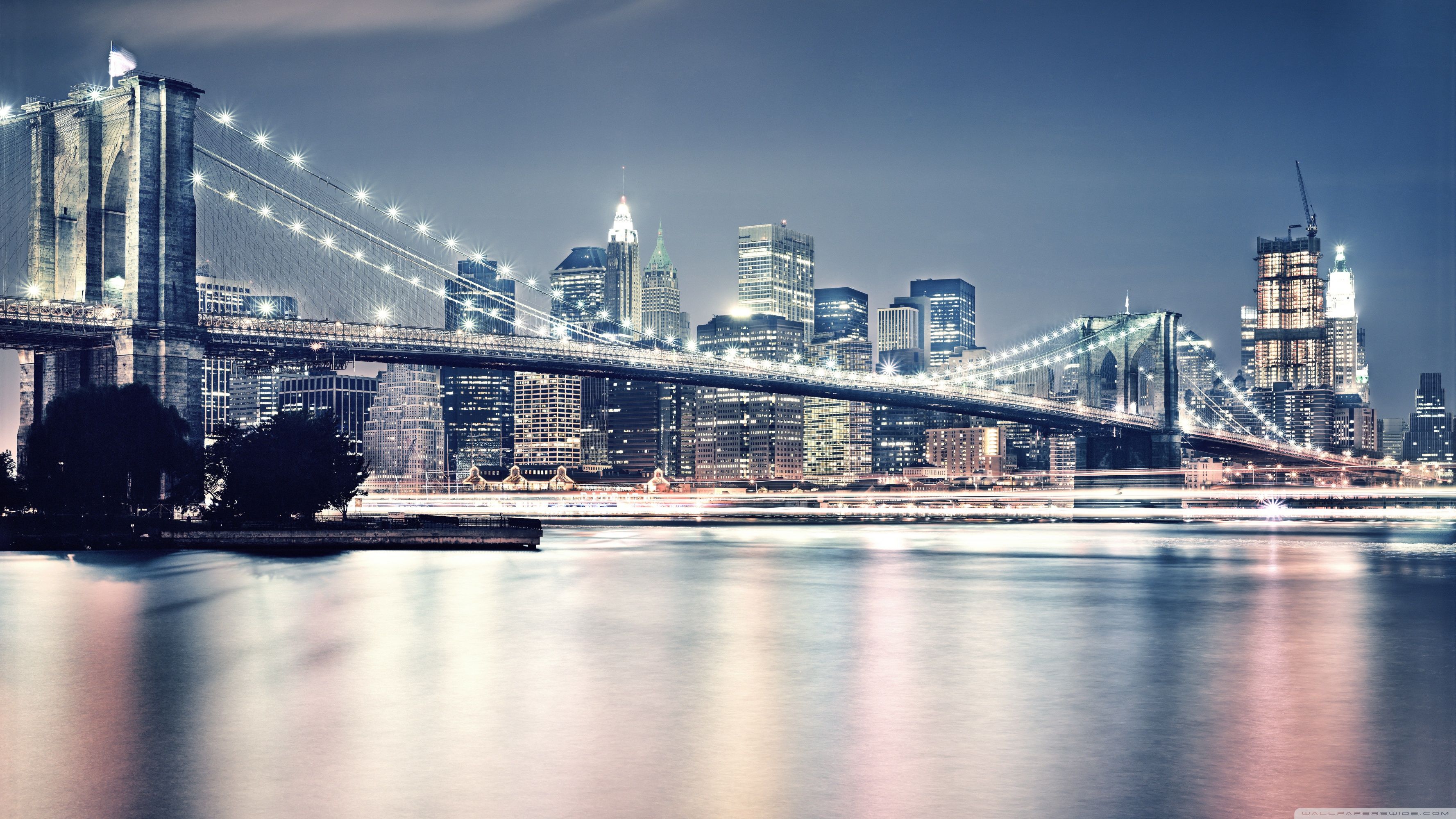 Brooklyn Bridge At Night ❤ 4K HD Desktop Wallpaper for 4K Ultra HD