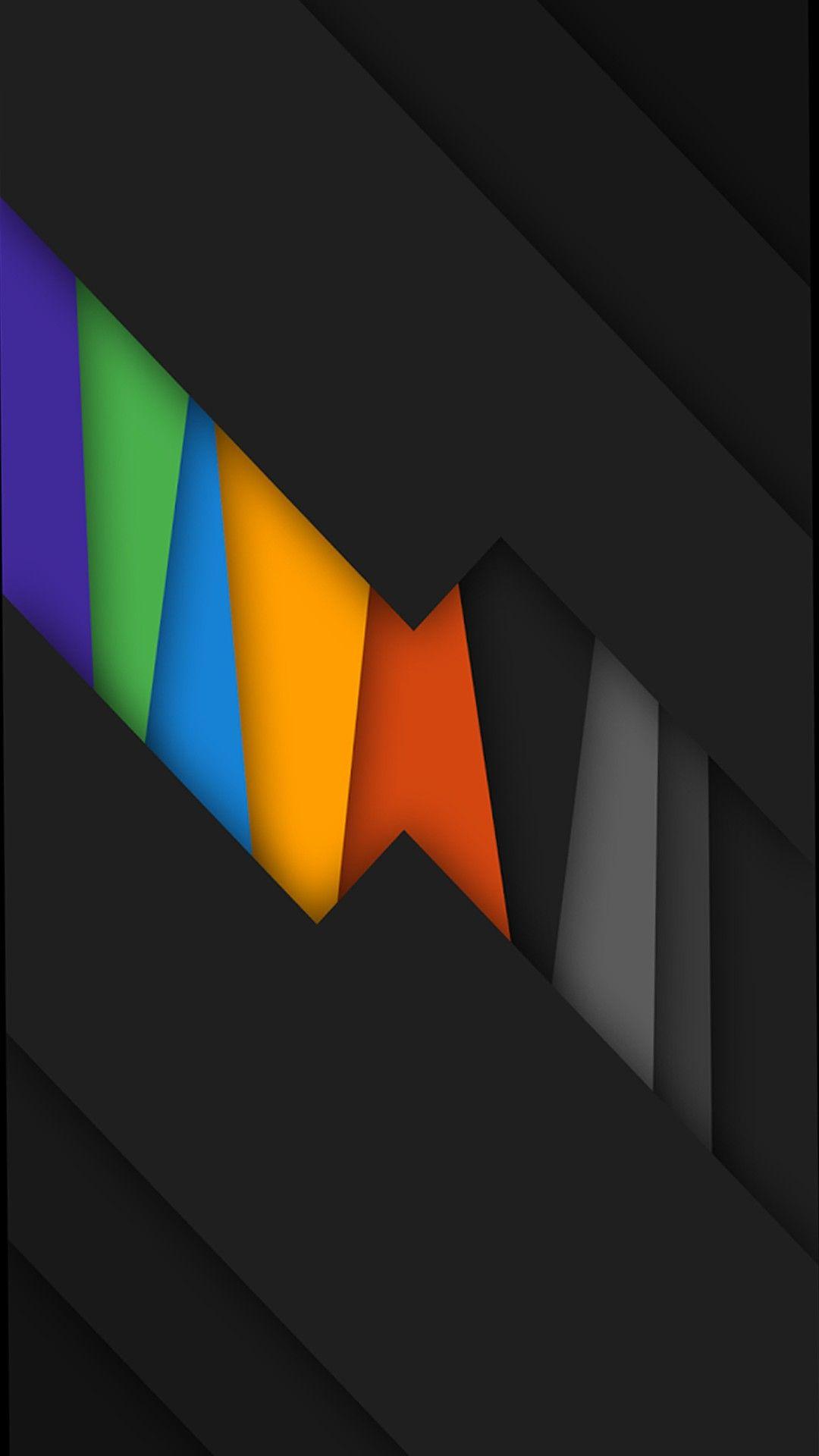 black rainbow colors. abstract. Cellphone wallpaper