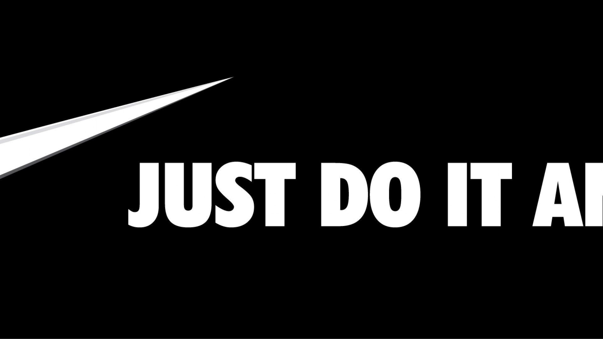 ScreenHeaven: Just do it Nike black background logos text desktop