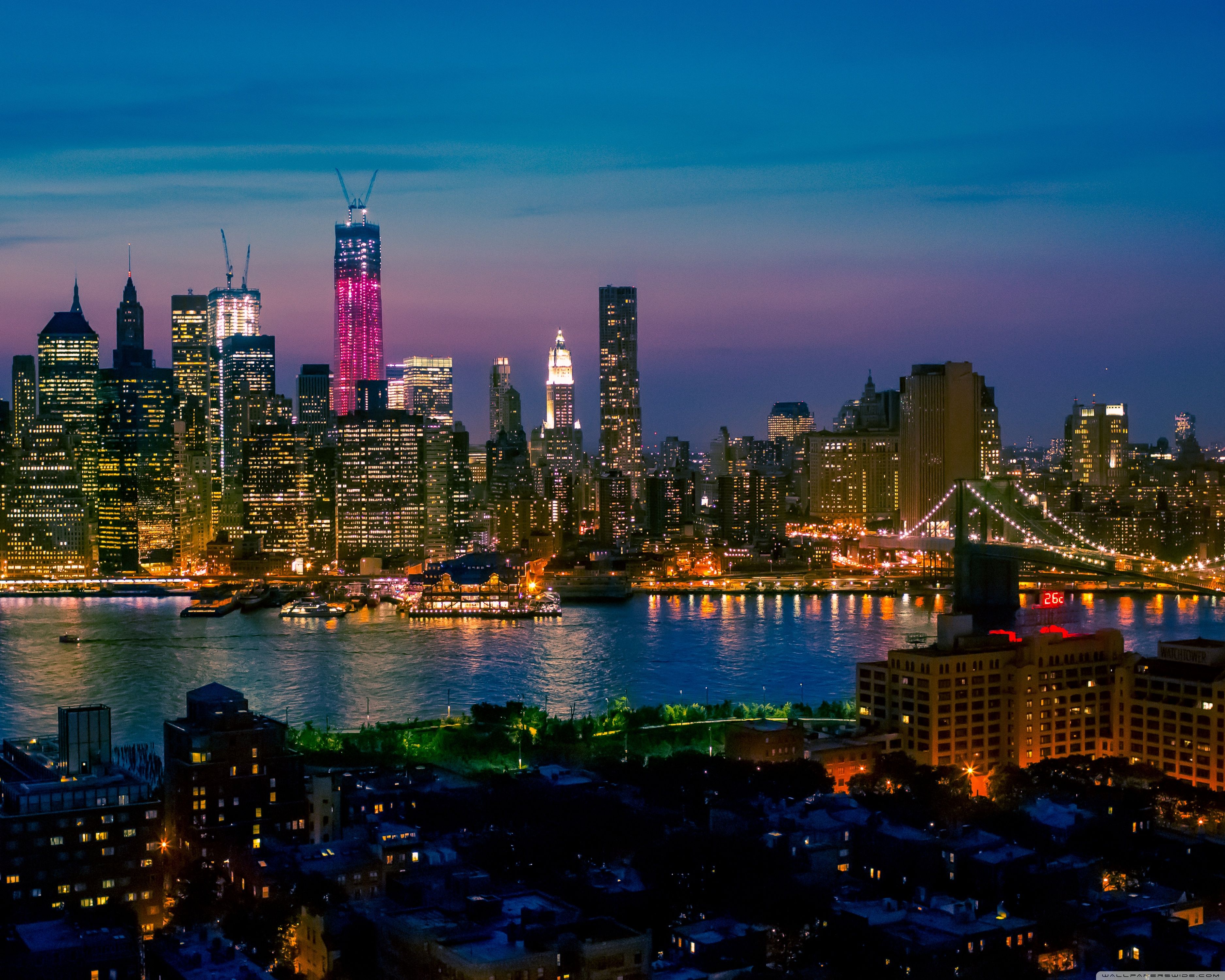 New York City At Night Lights ❤ 4K HD Desktop Wallpaper for 4K