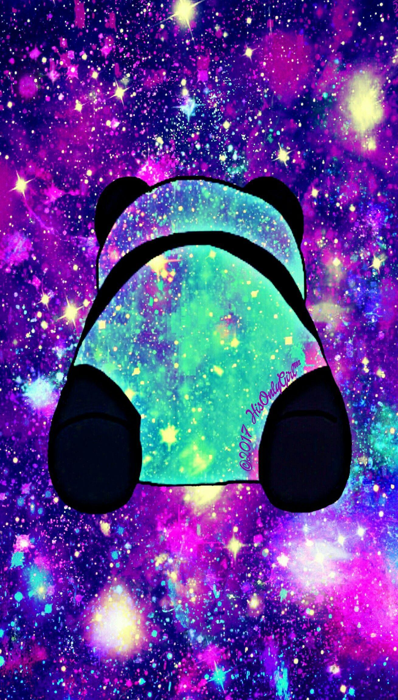 Purple panda cheeks galaxy wallpaper I created for the app CocoPPa!. Panda wallpaper, Cute panda wallpaper, Galaxy wallpaper