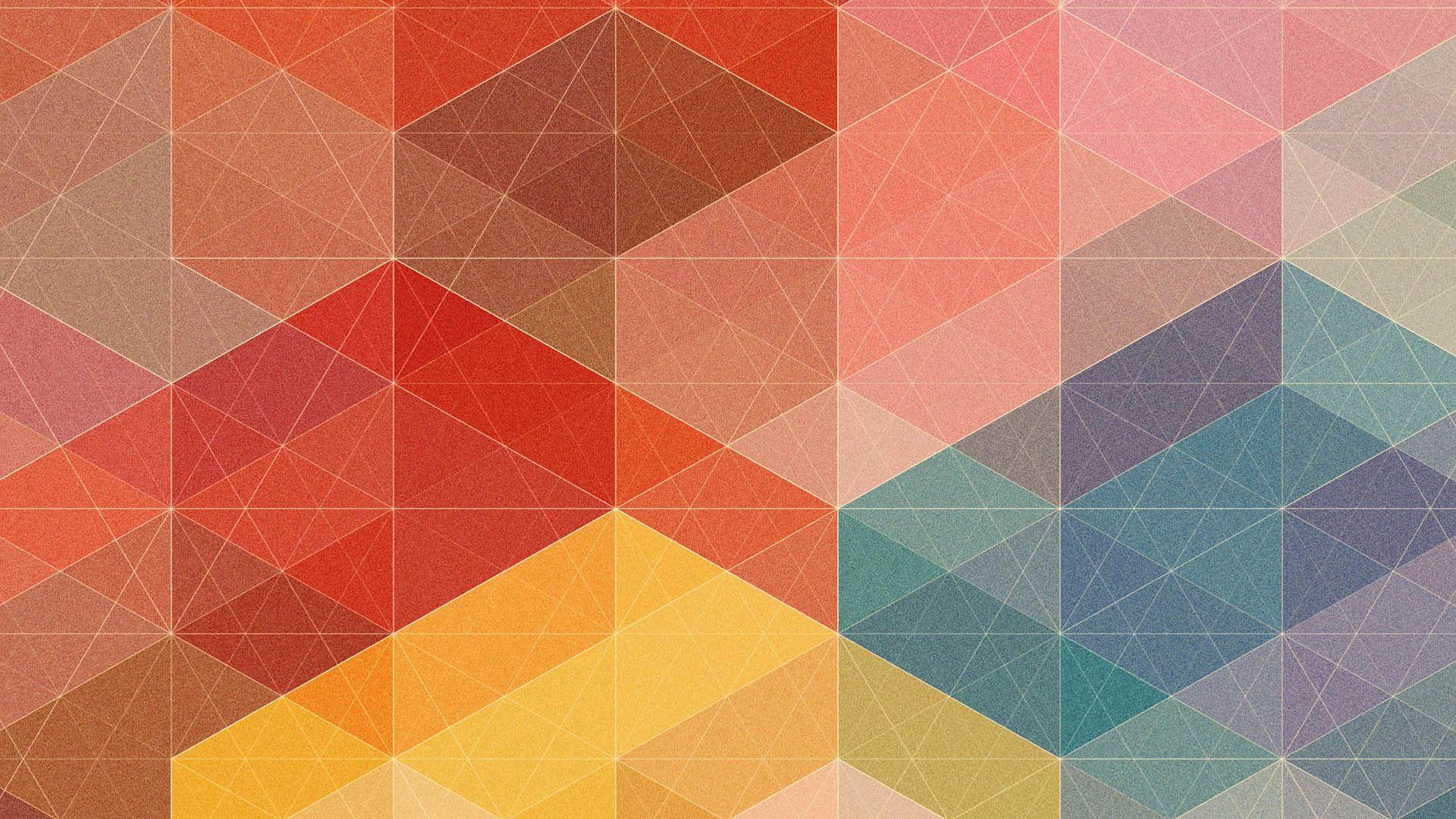 Connected Dots Colorful Triangles Pattern Desktop Wallpaper