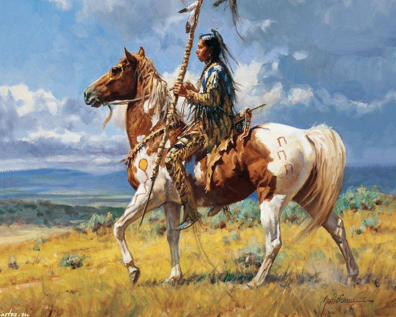 Martin Grelle western artists paintings. Native American Art