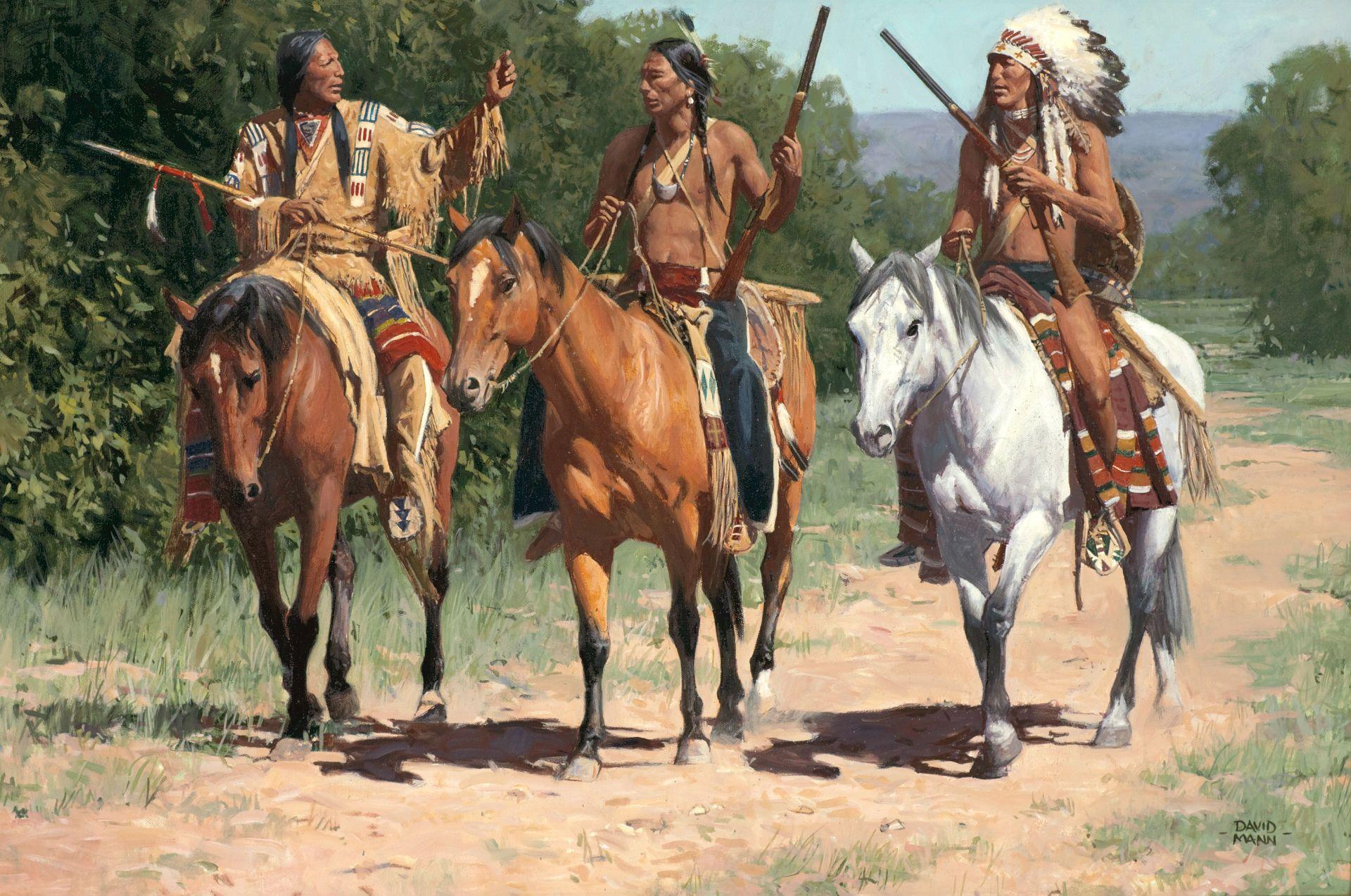 Wallpaper.wiki American Indian Horse Paintings Art Western
