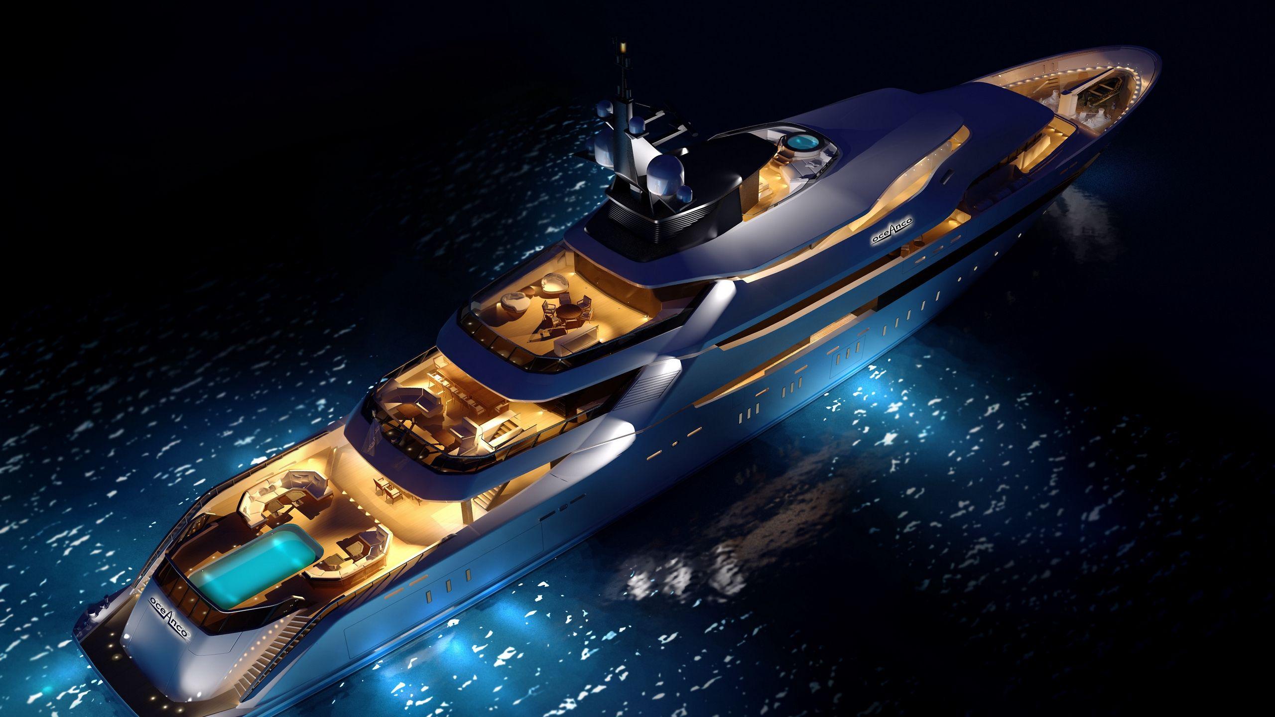 Download wallpaper 2560x1440 yacht, concept, luxury widescreen 16:9