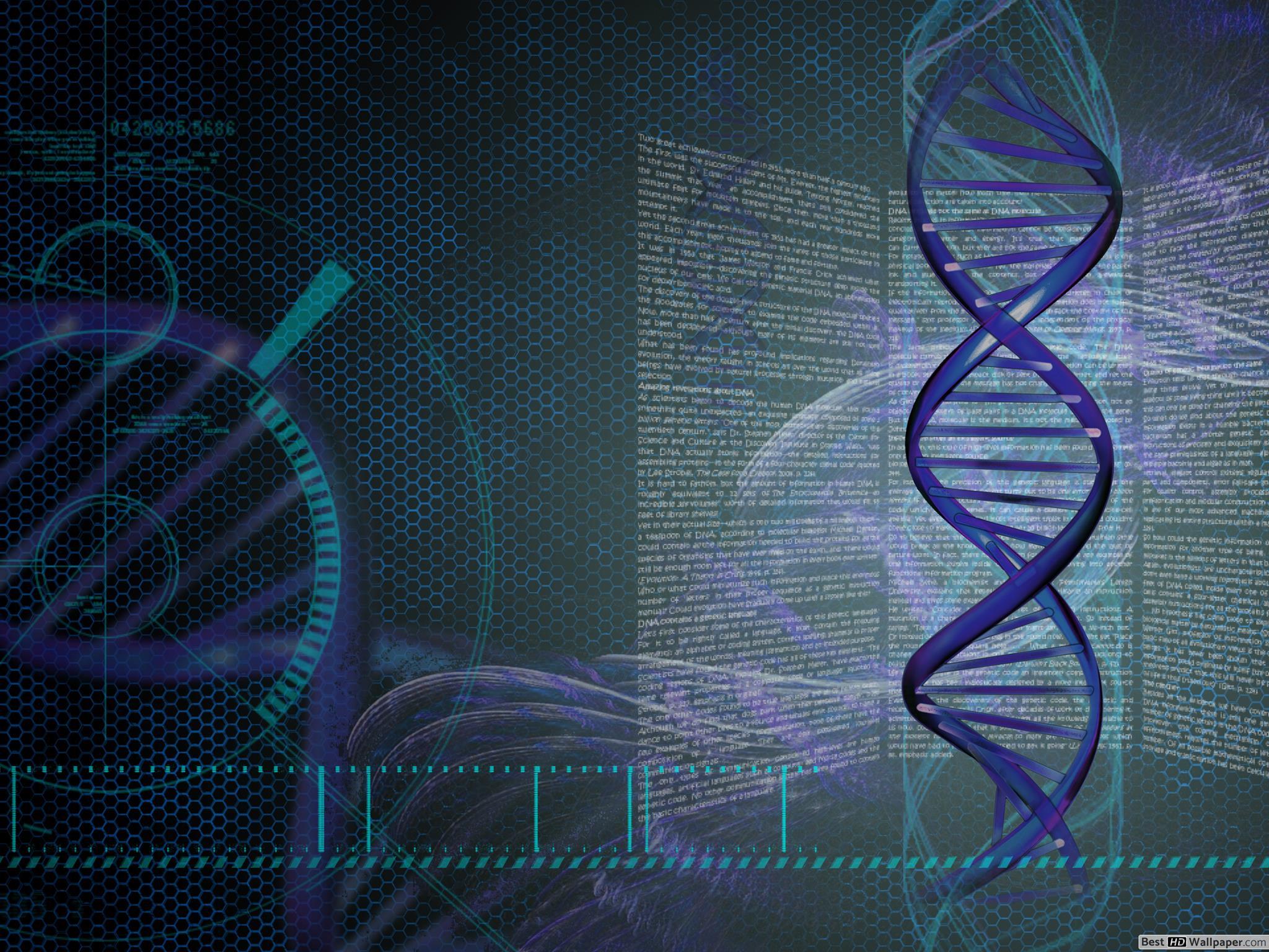 Dna over honeycomb background HD wallpaper download