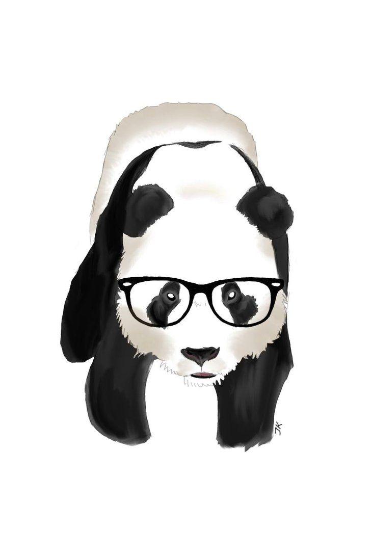 Collection of Hipster Panda Drawing. High quality, free