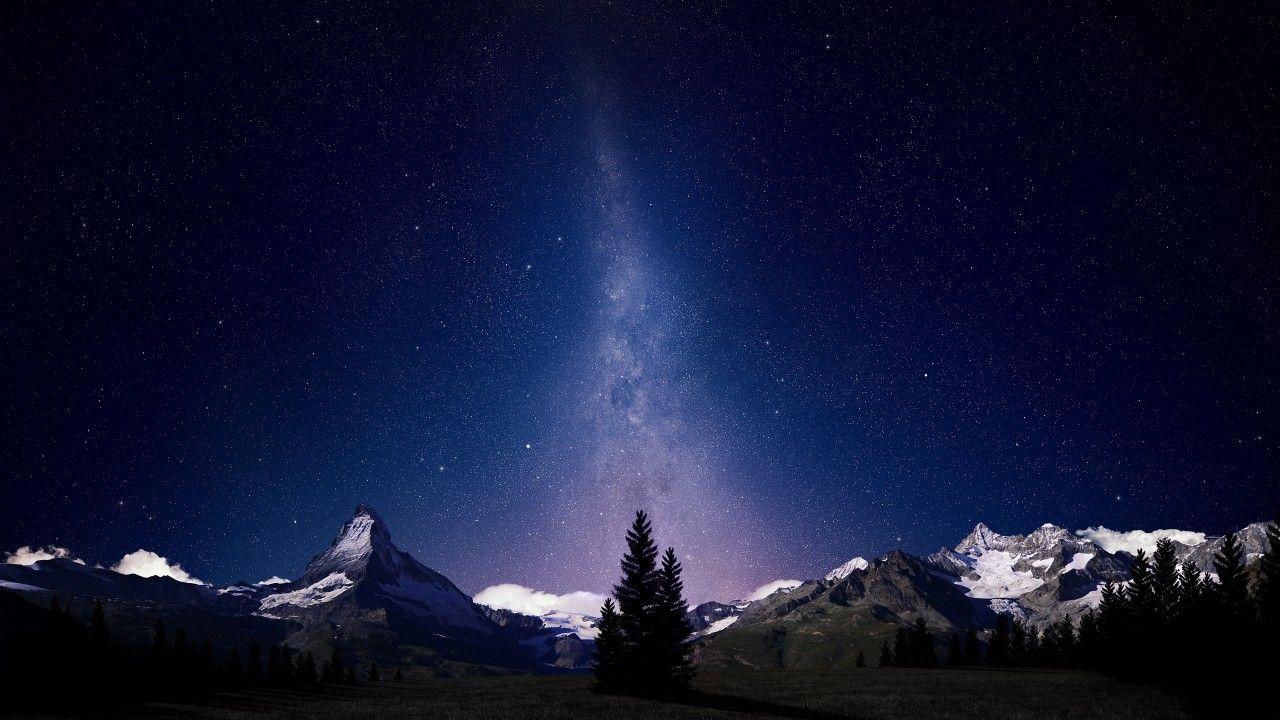 Wallpaper Swiss Alps, Night sky, Milky Way, HD, Space