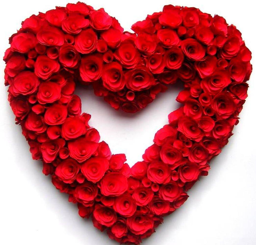 Picture Of Roses With Hearts Red Rose Heart Wallpaper