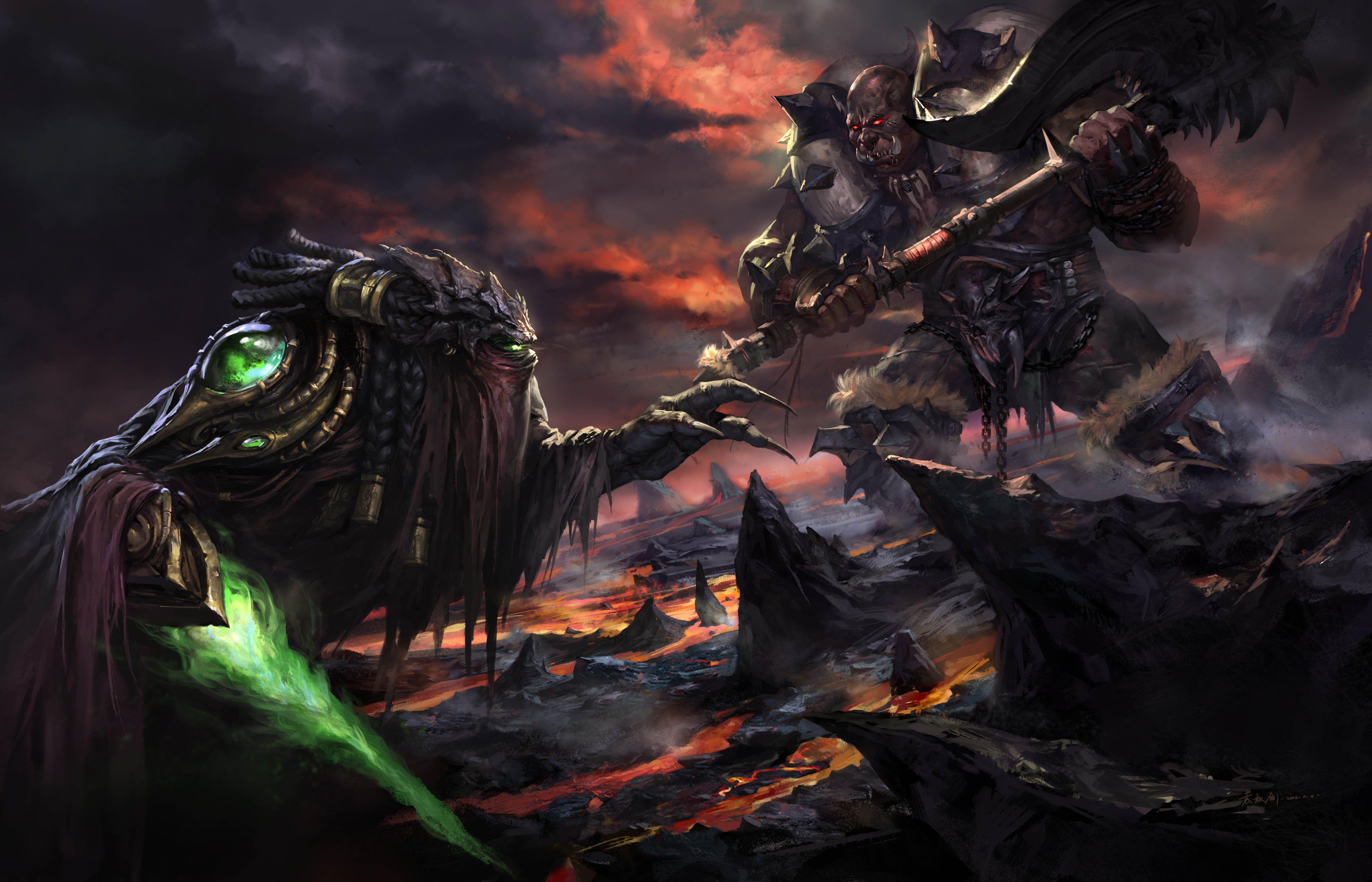 video games, StarCraft, fantasy art, orcs, artwork, Zeratul