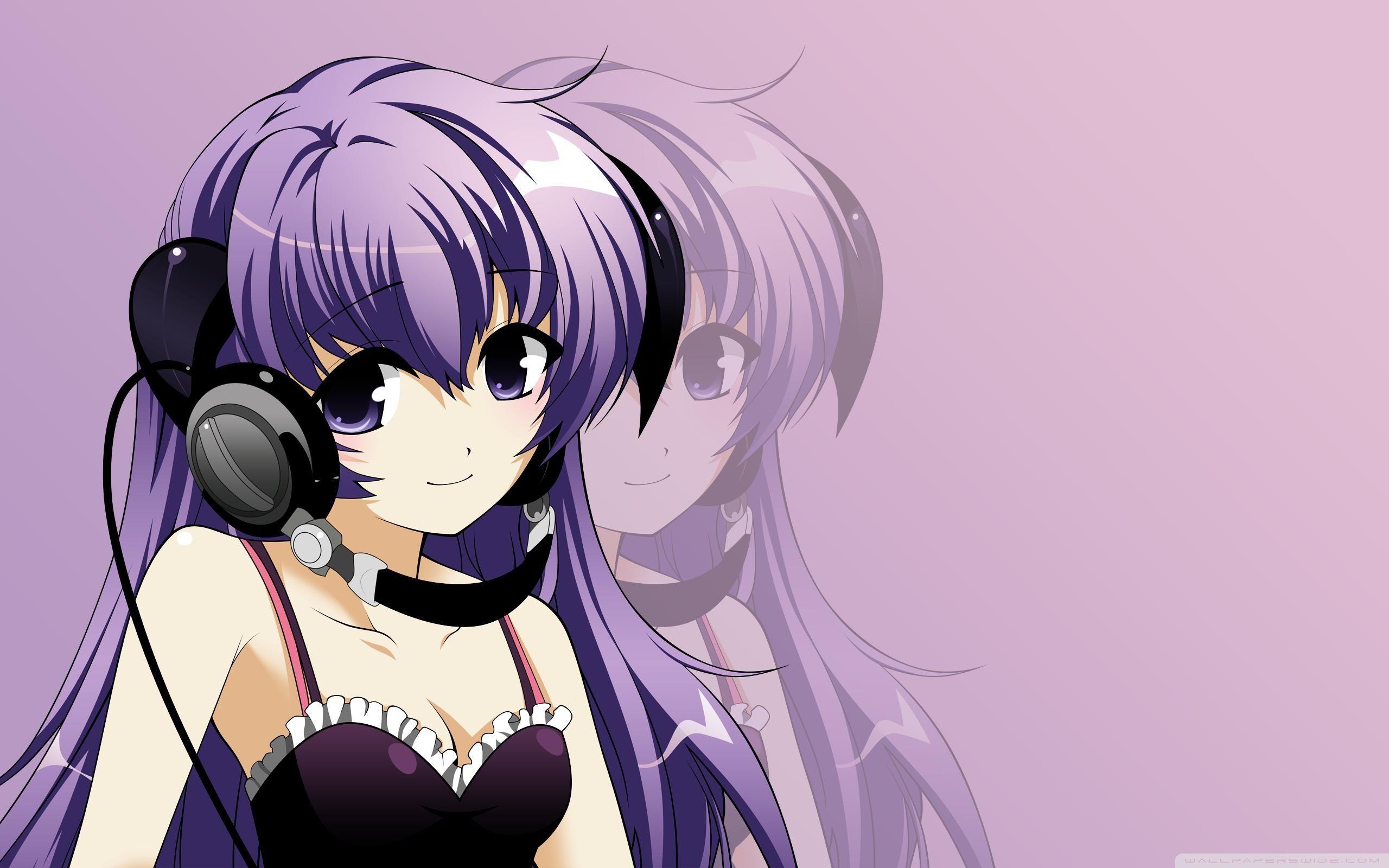 Anime Girl Listening Music ❤ 4K HD Desktop Wallpaper for 4K Ultra