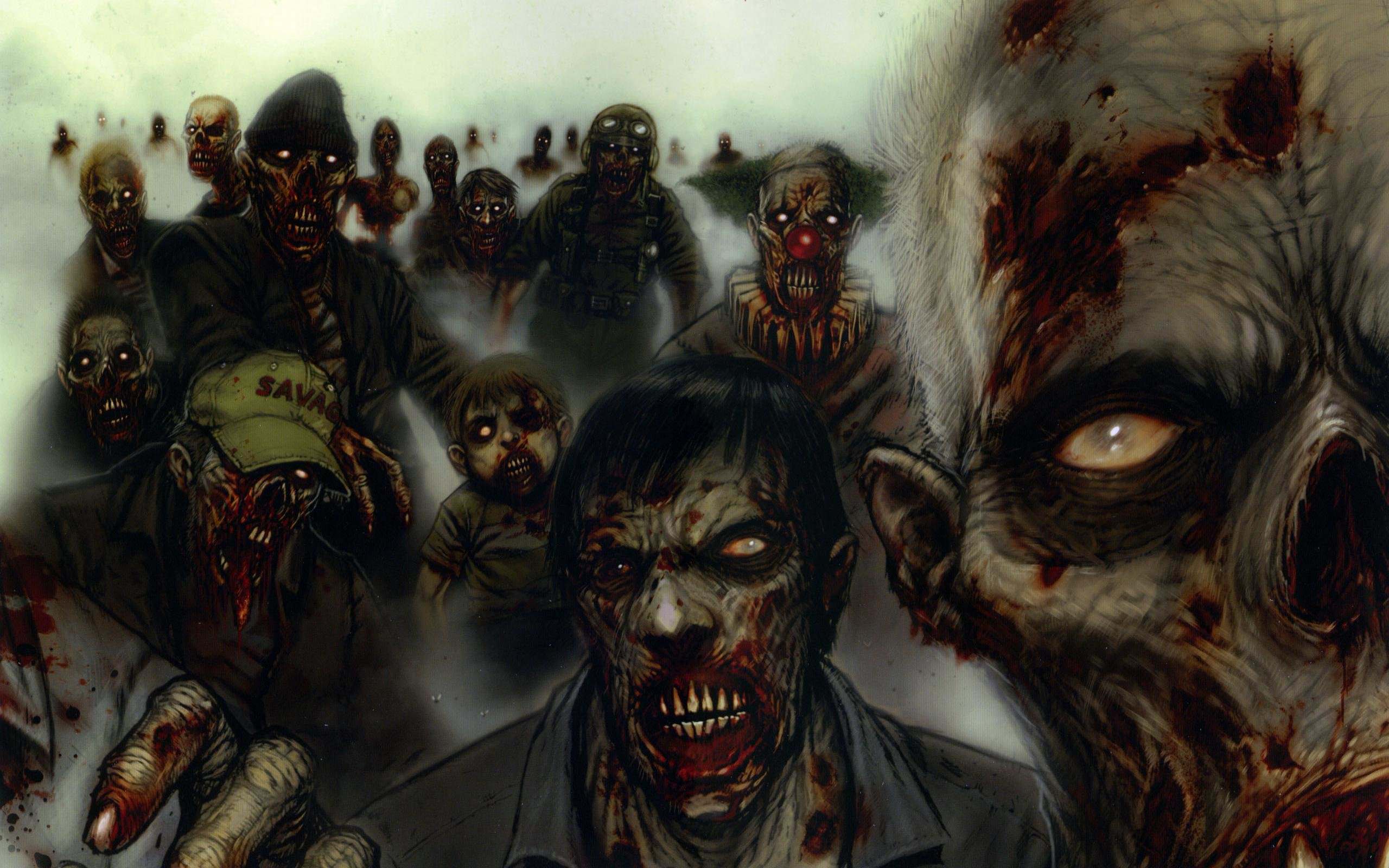 Awesome Zombie free background for HD 2560x1600 desktop