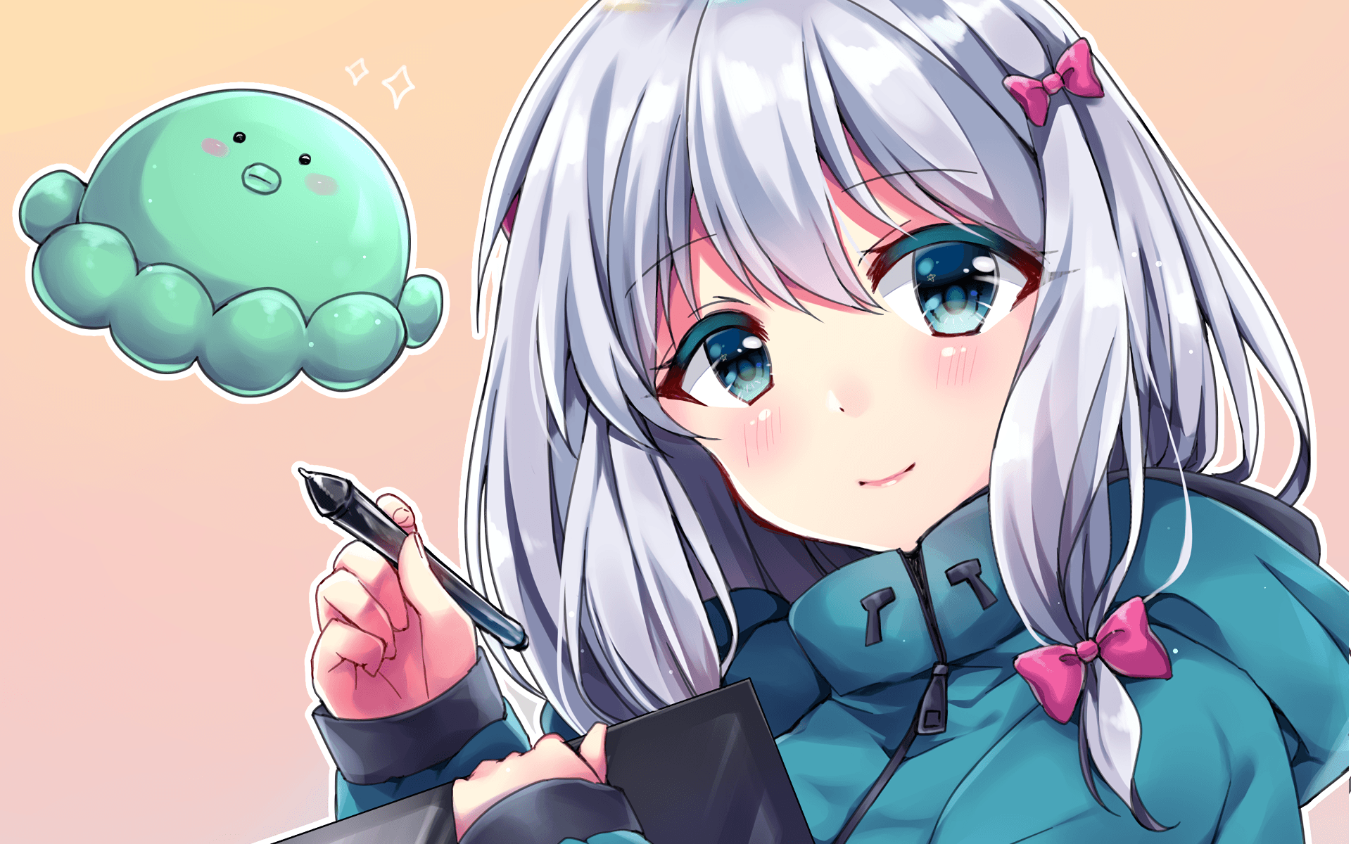 Download 1920x1200 Izumi Sagiri, Eromanga Sensei, Pen, Ribbons