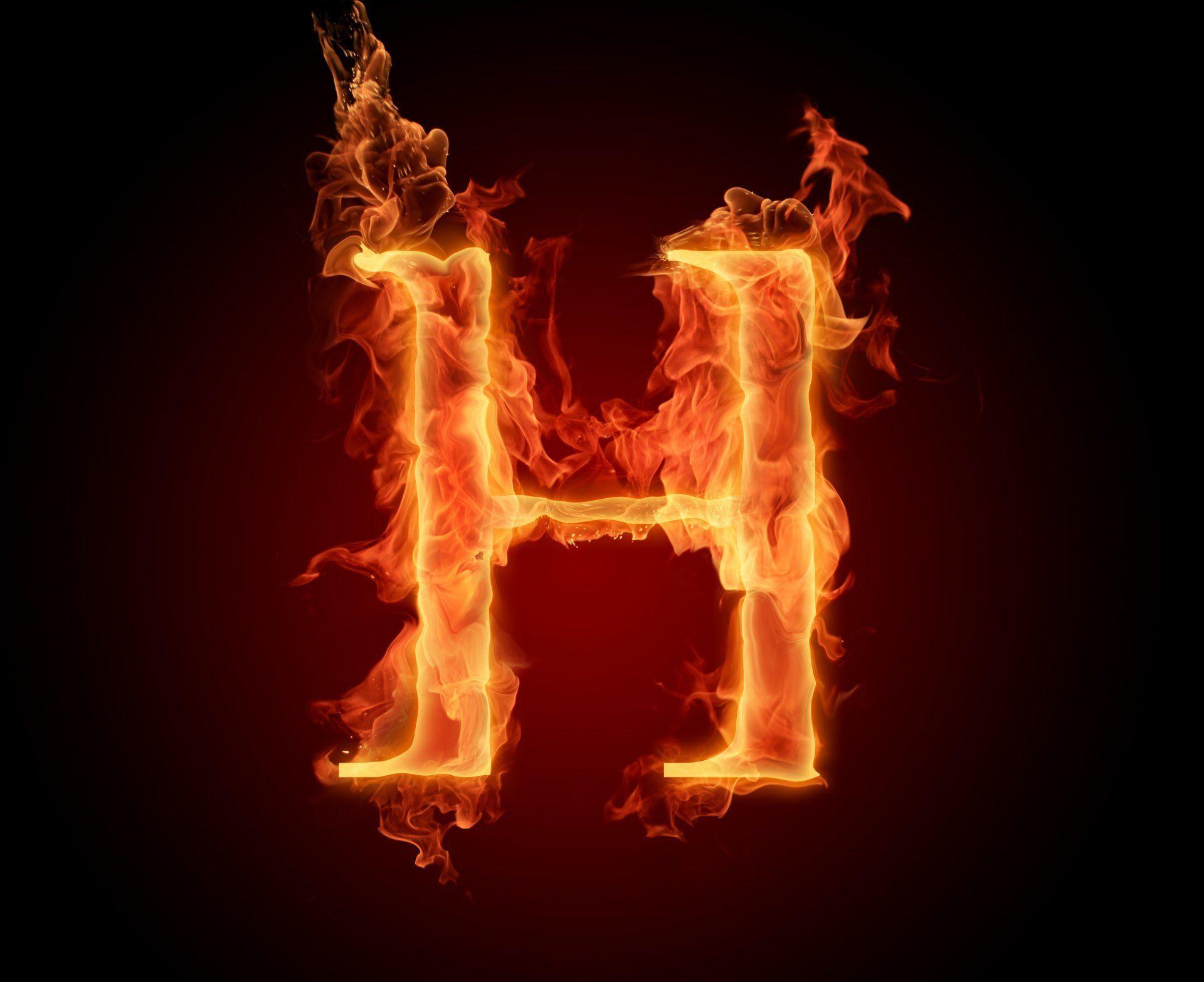 h letter fire flame alphabet