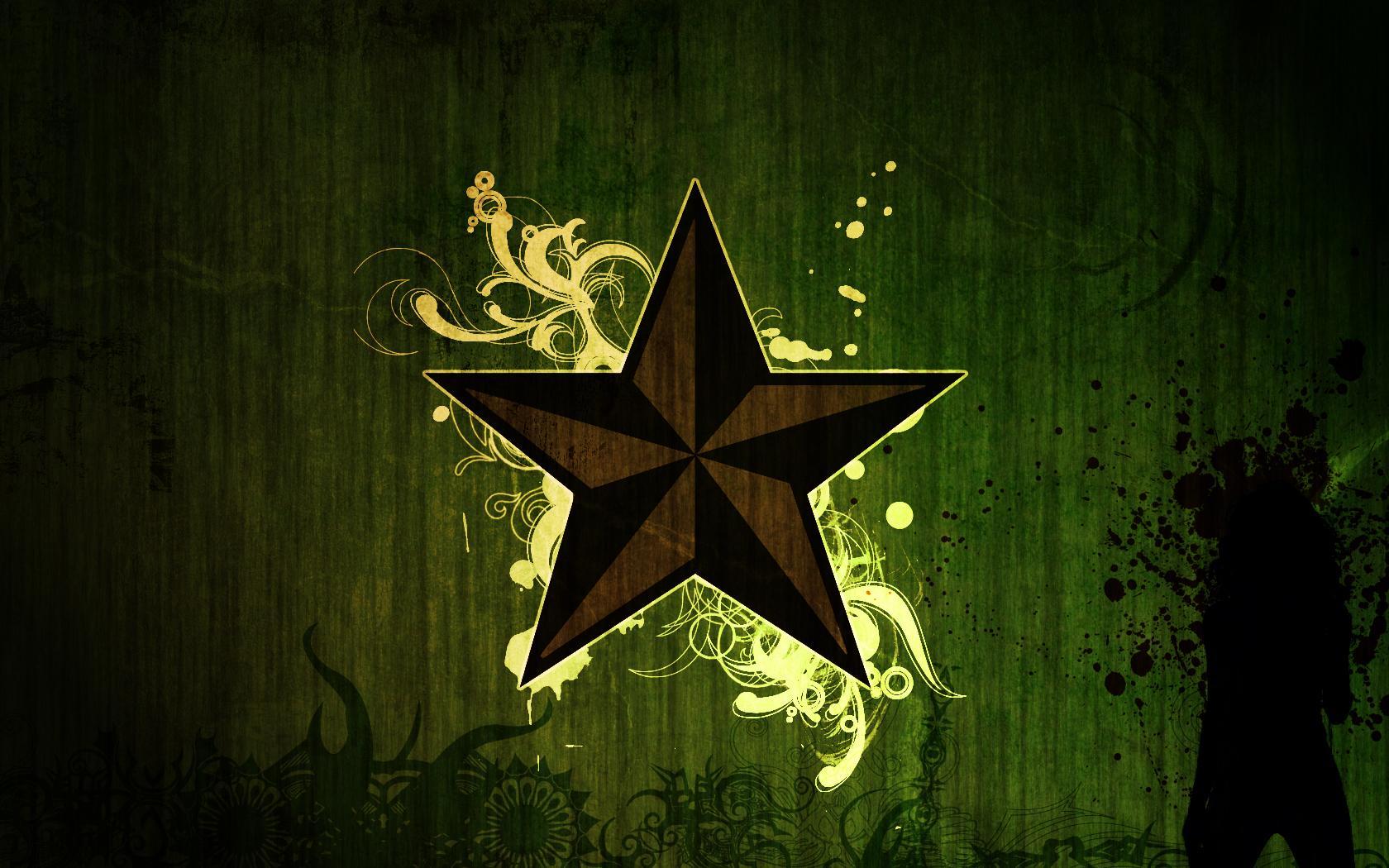 Abstract Green And Black Star Wallpaper Download Abstract Wallpaper