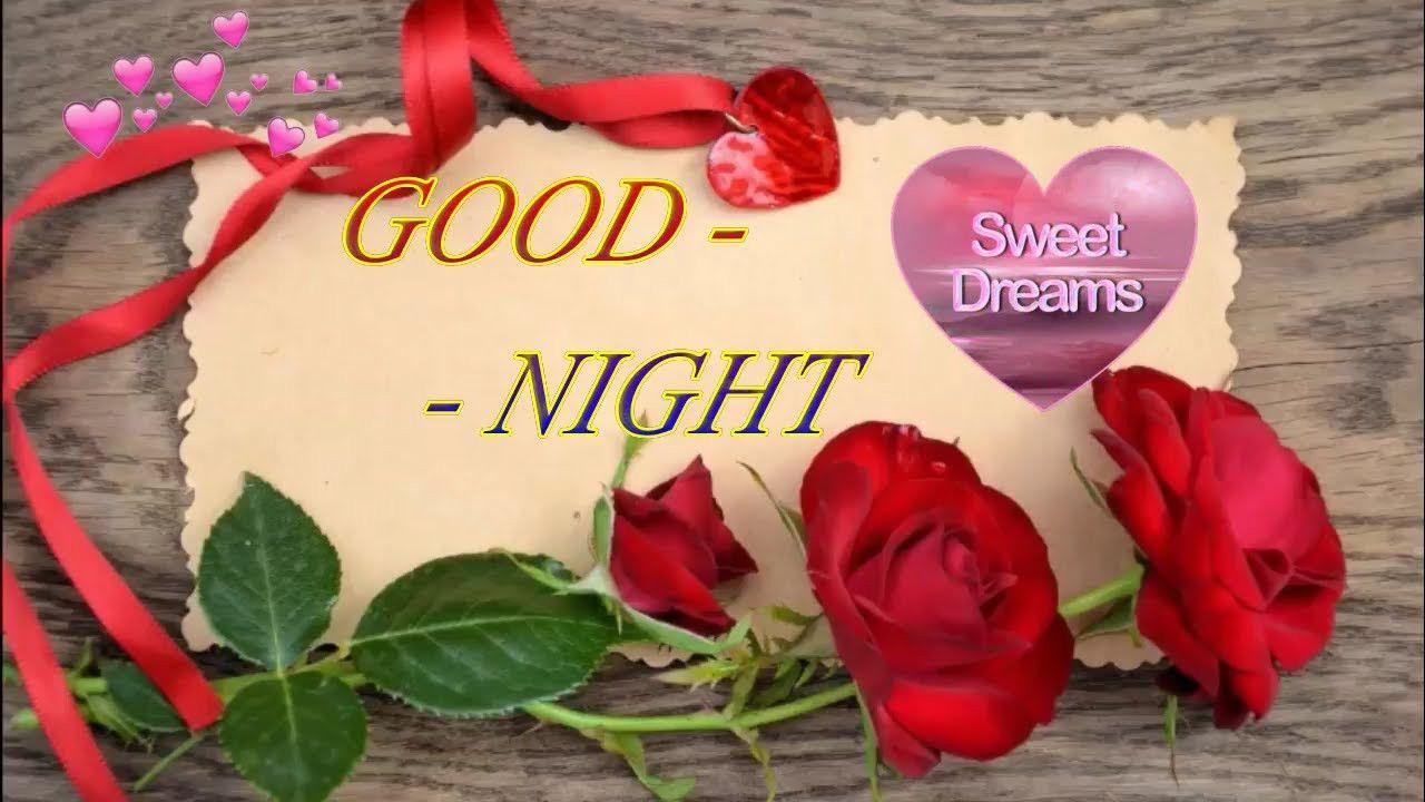 Good Night Images With Red Rose And Heart