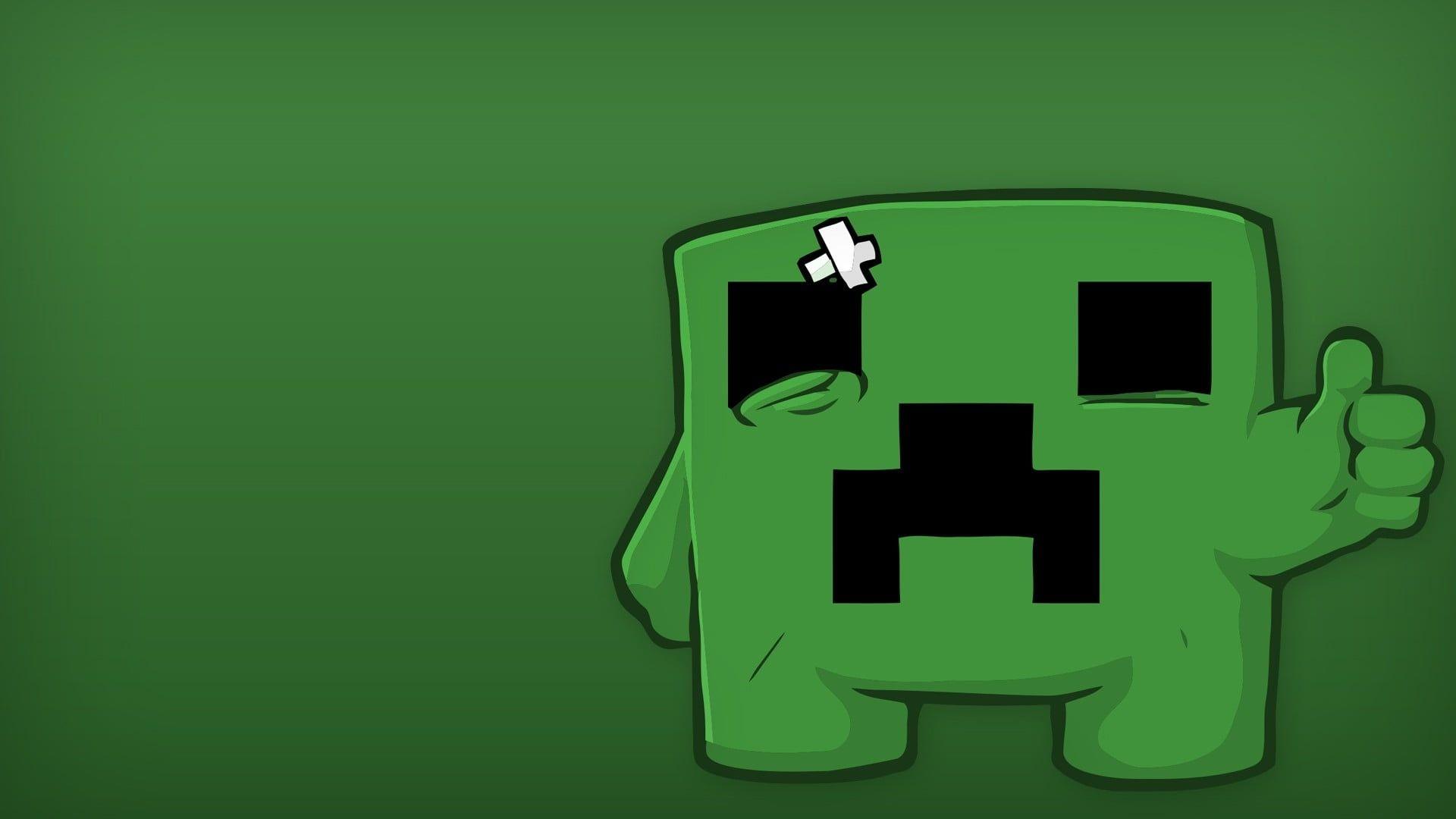 Creeper Minecraft doing thumbs up HD wallpaper