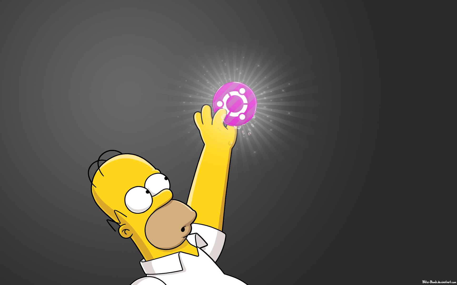 Homer Simpson Holding Ubuntu