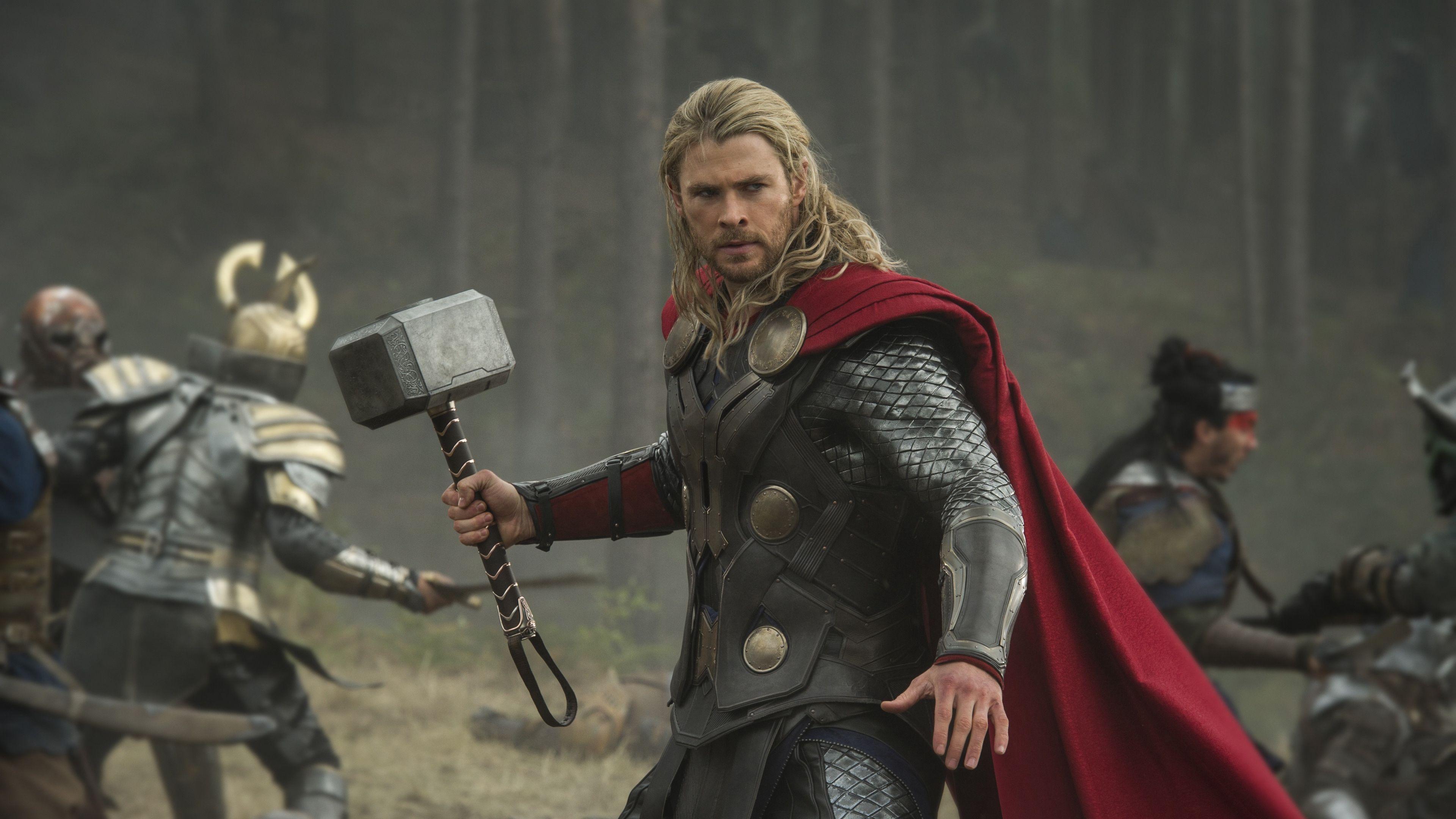 Download wallpaper 3840x2160 thor the dark world, chris hemsworth