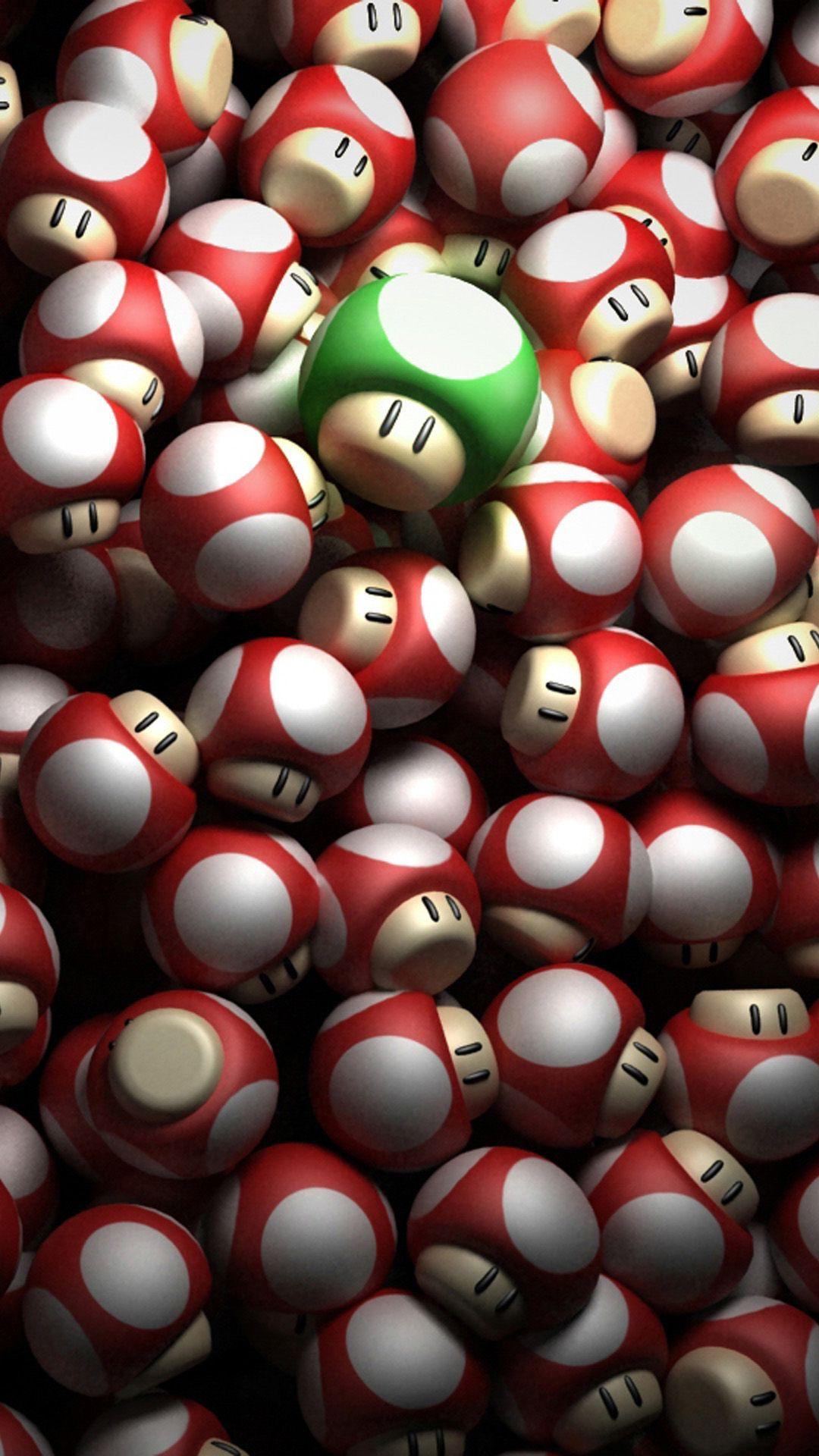 Hd Mario Mobile Wallpaper Mushrooms Red Green 1 JPEG Image