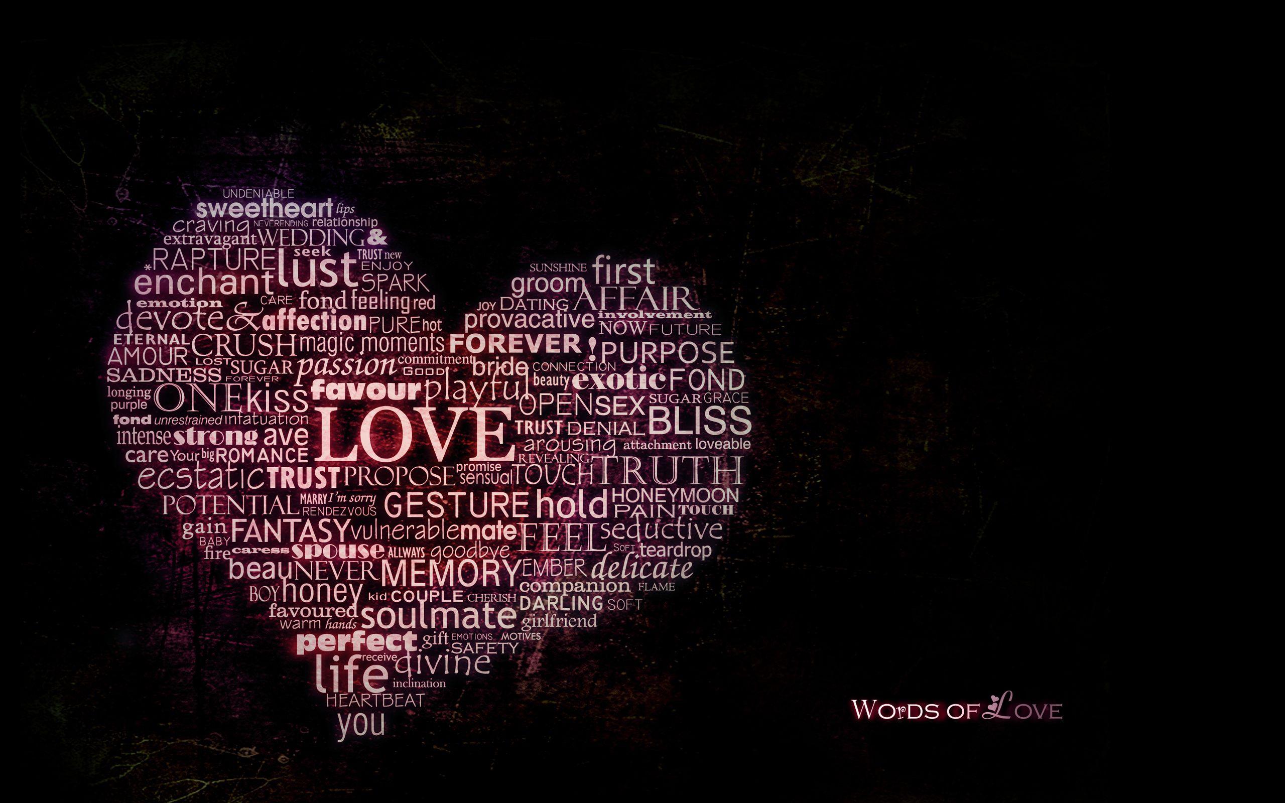 Words of love desktop PC and Mac wallpaper