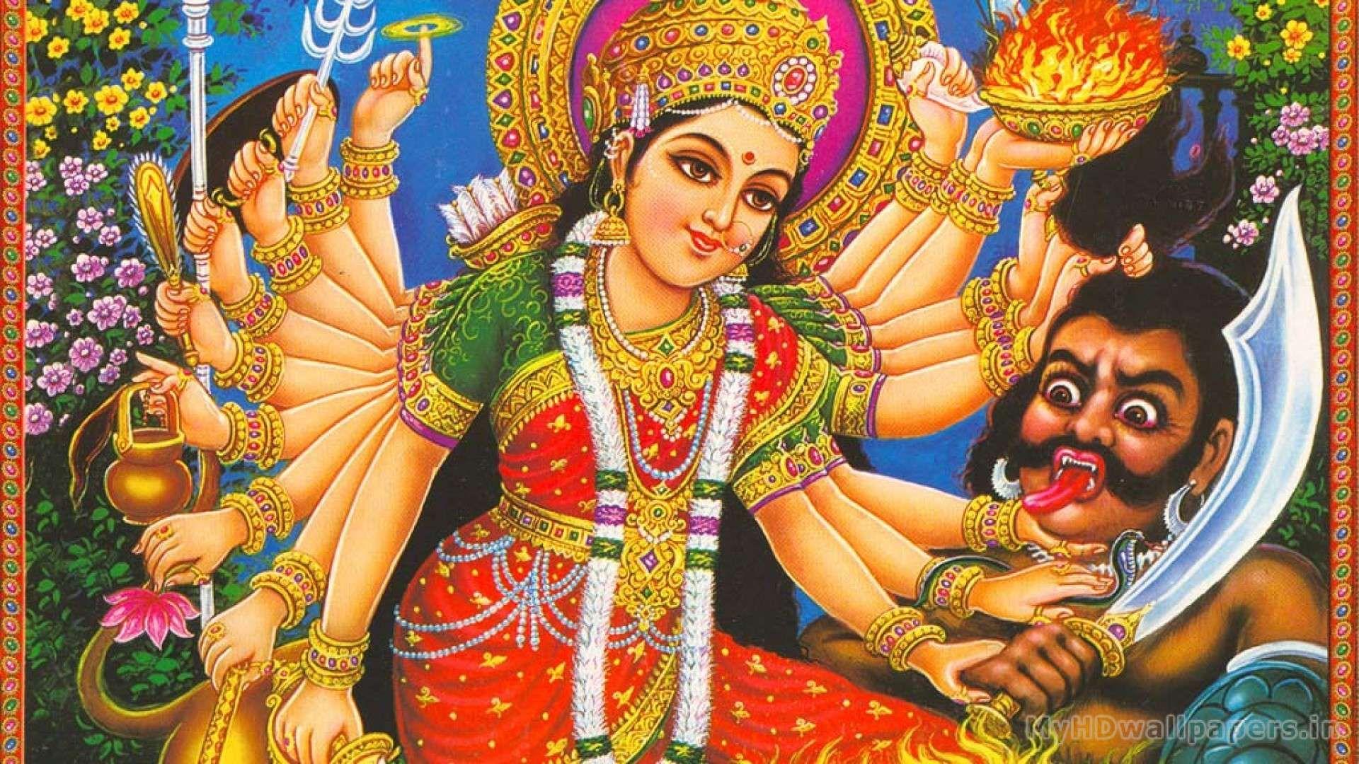 Download latest Goddess Durga Happy Navratri 4k Wallpaper, image