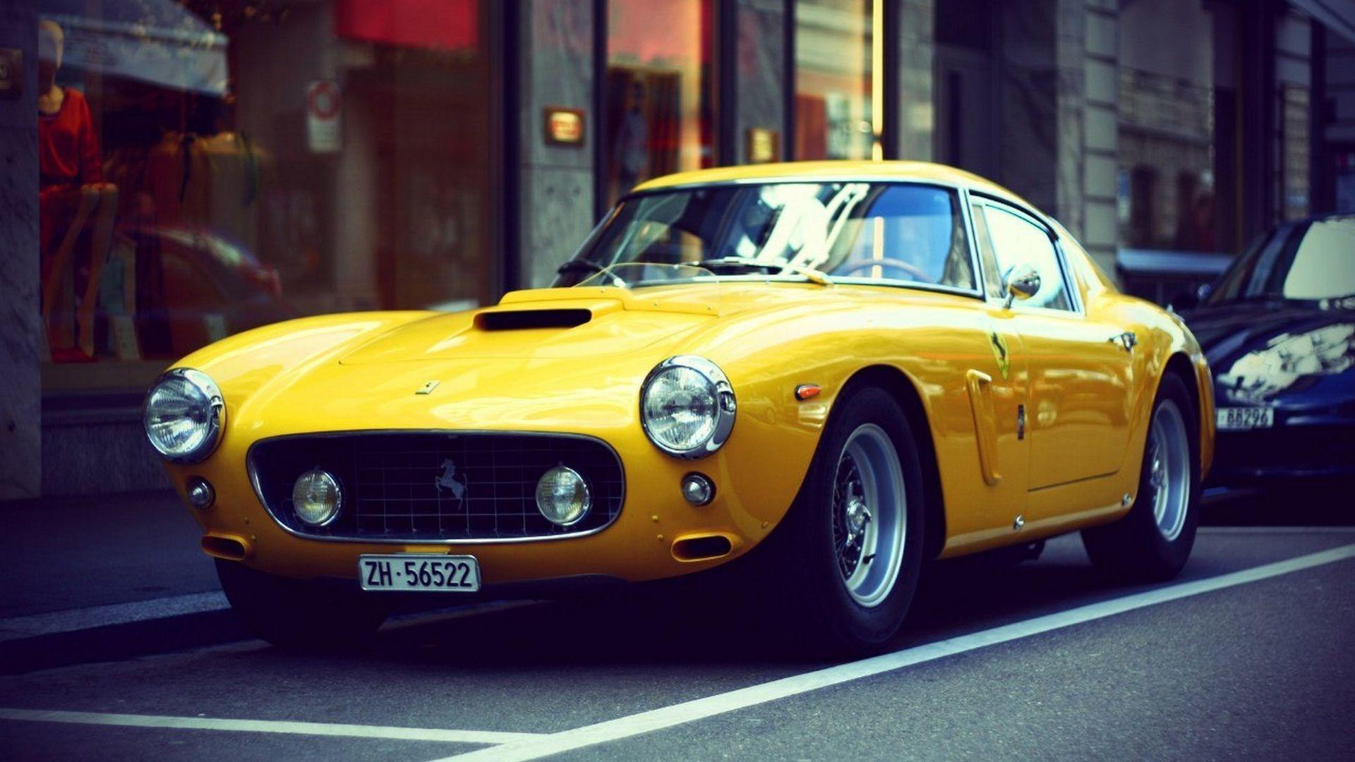 Ferrari yellow retro car wallpaper 1920x1080. Sports cars luxury, Classic cars, Ferrari berlinetta