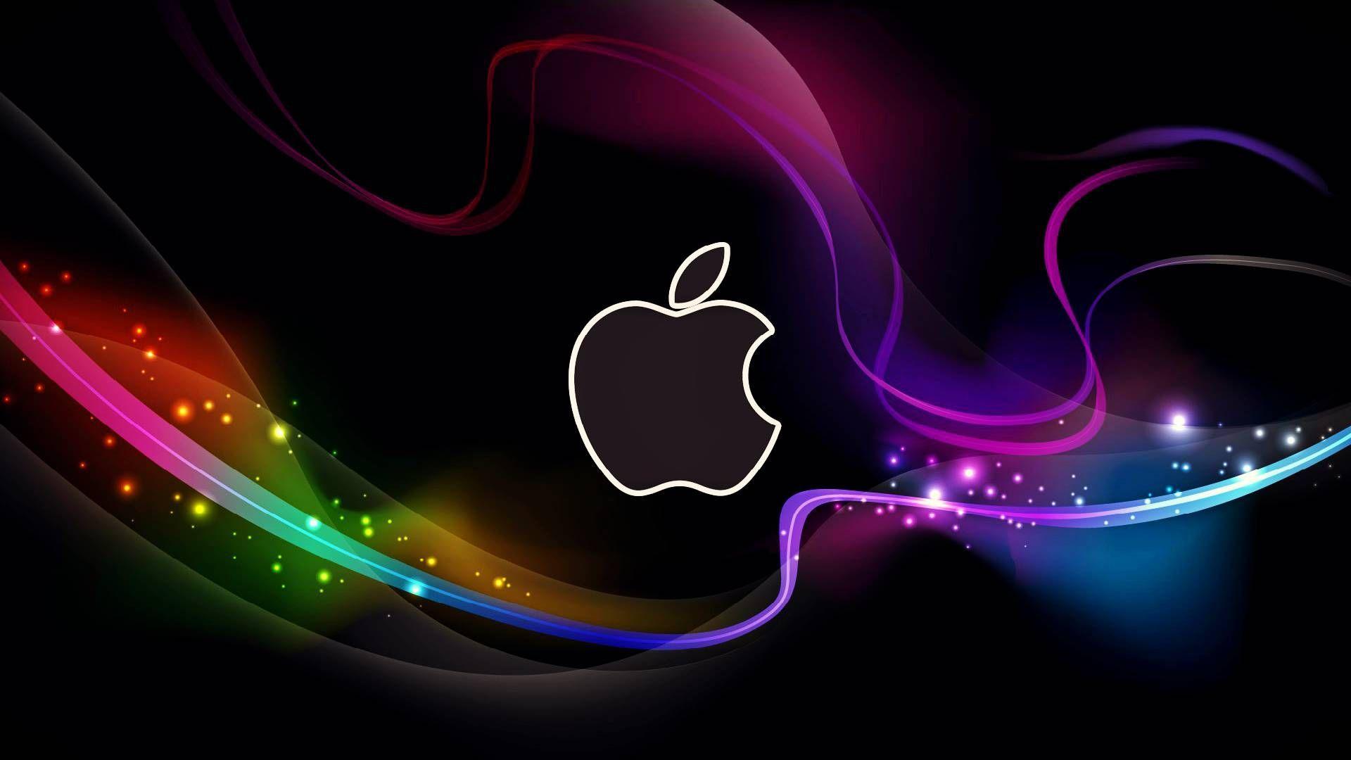 HD Cool Apple Logo with Abstract Background Wallpaper Desktop