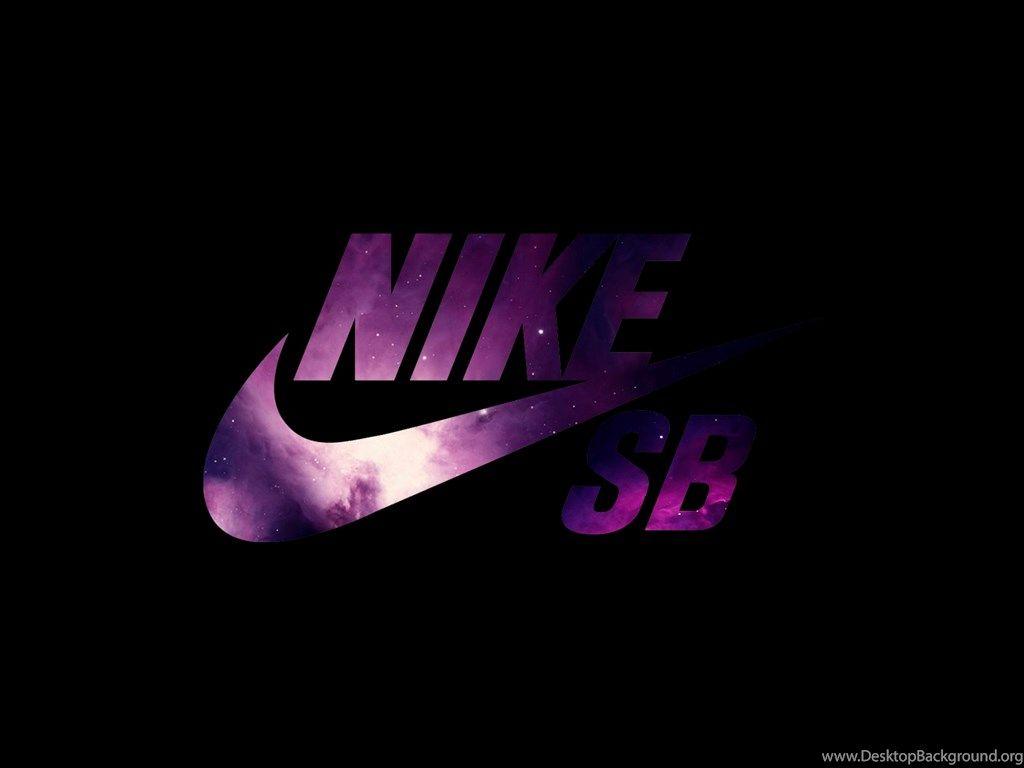 Nike, Logo, Purple, Black Background Wallpaper, nike Wallpaper, logo