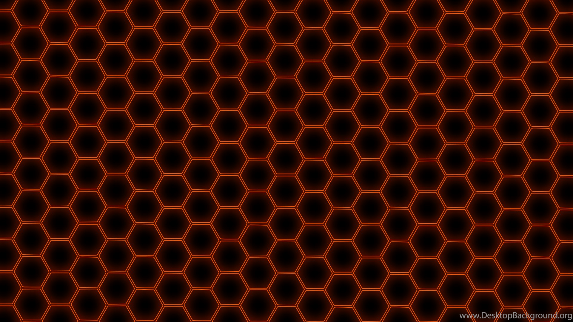 Hex Grid Orange By Metatality Desktop Background