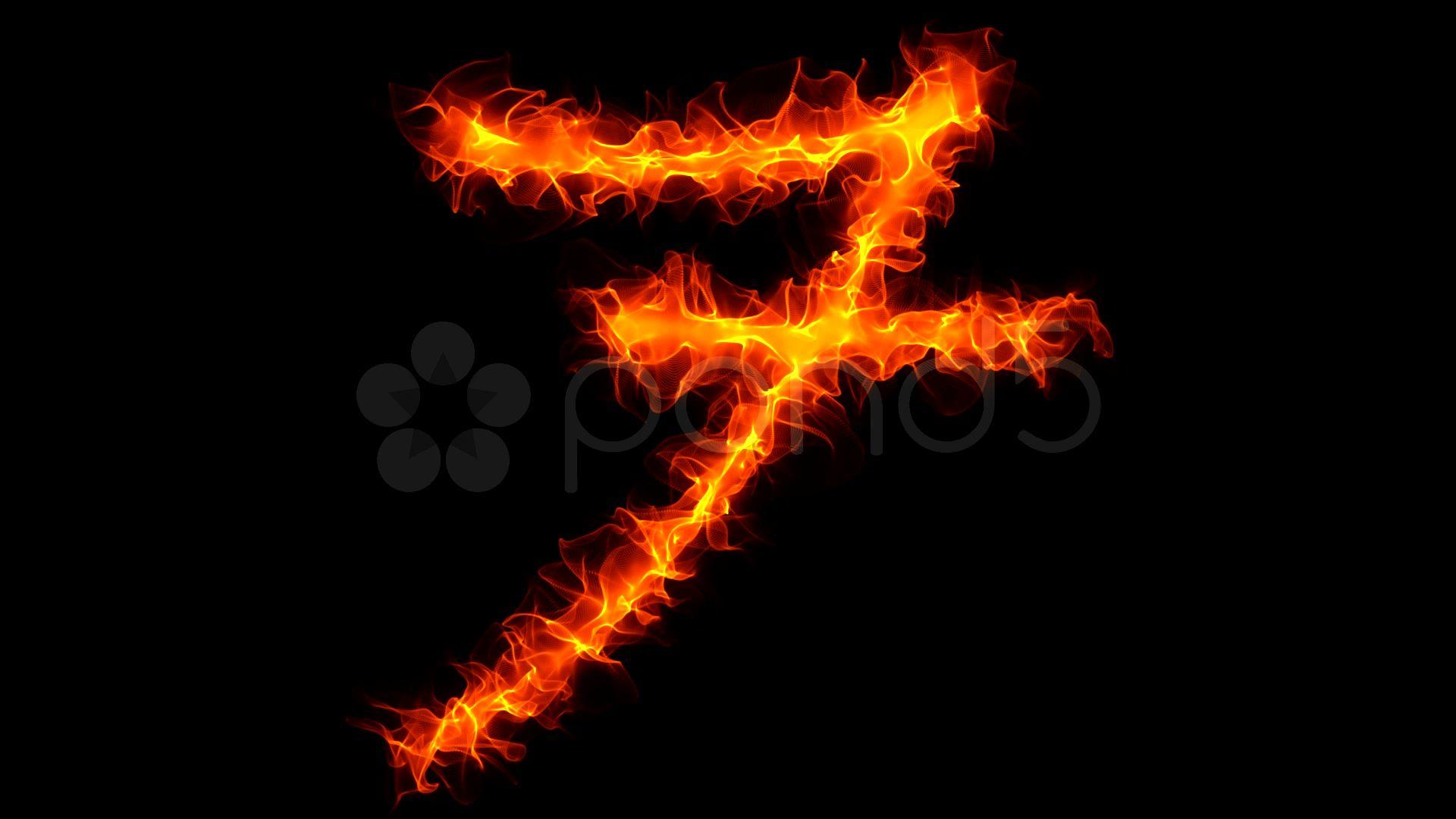 Stock Video: Fire number 7 graffiti