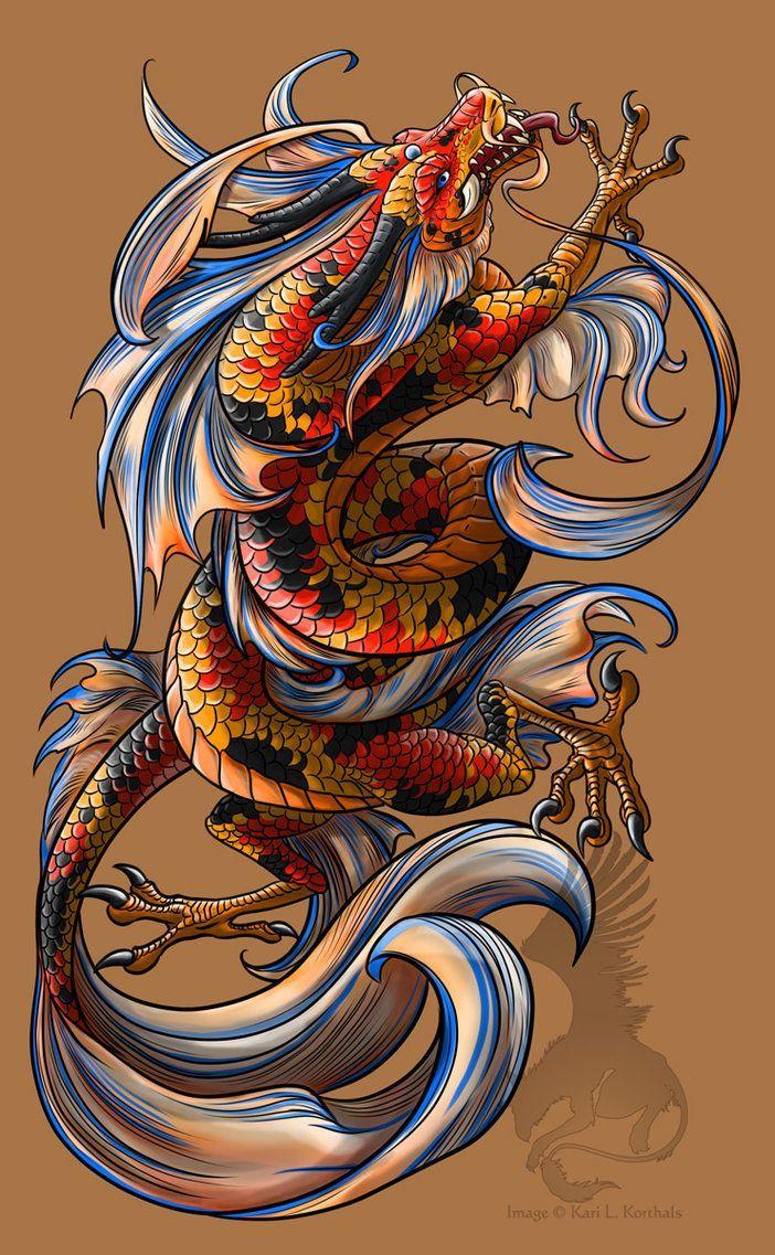 fantasy koi dragon. Koi Dragon tattoo