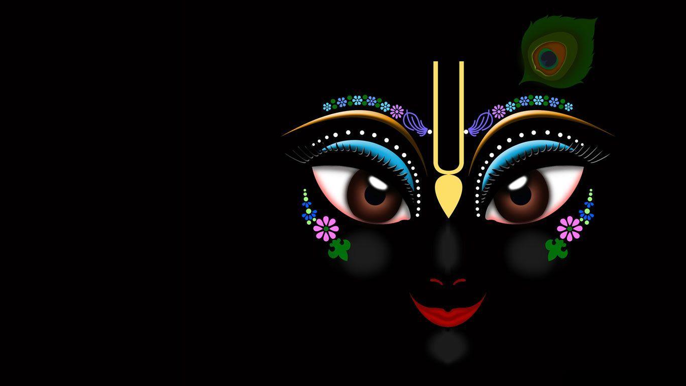 Black Wallpaper Krishna