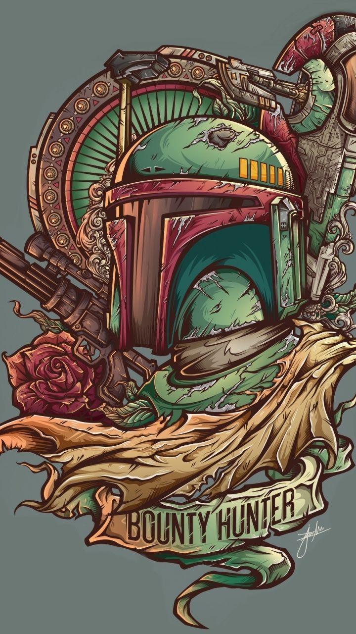 wallpaper Boba fett, bounty hunter, minimal, star wars, art