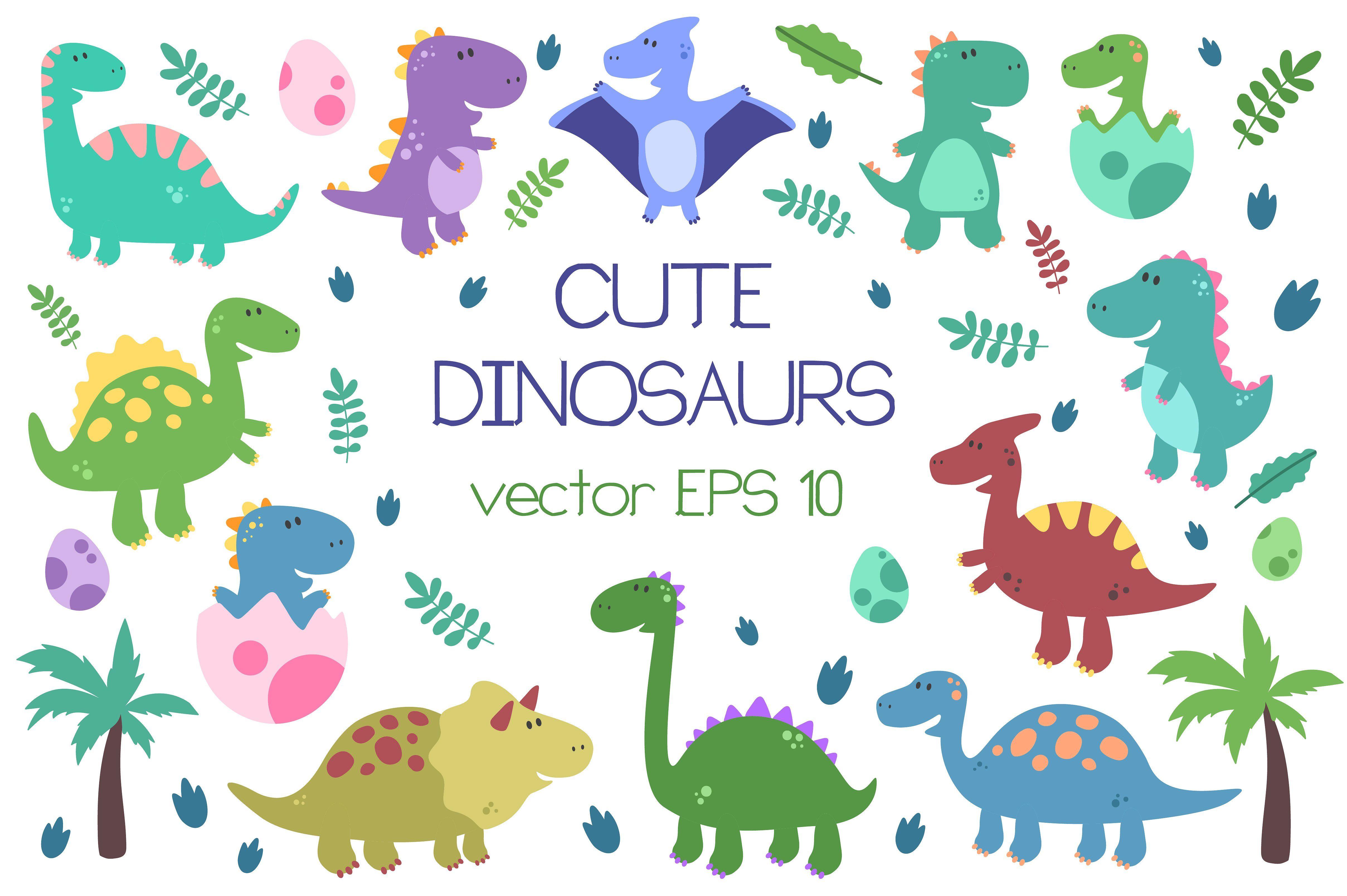 Cute Dinosaurs Illustrations Creative Market