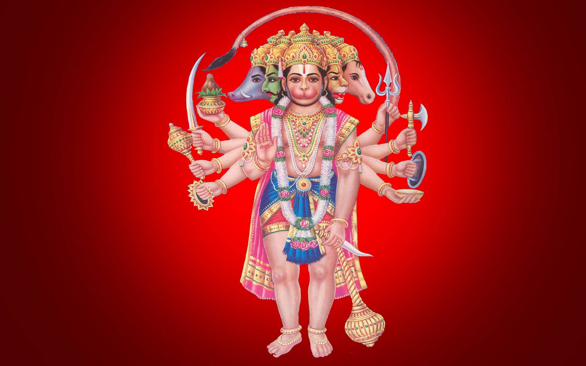 Panchmukhi Hanuman Full Size. God HD Wallpaper