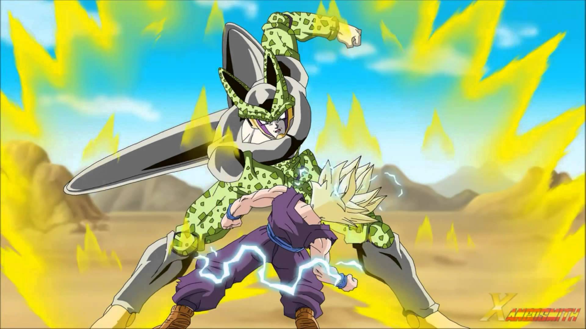 DBZ FAN ANIMATION SSJ2 Teen Gohan VS Cell Gets KO''ed Original