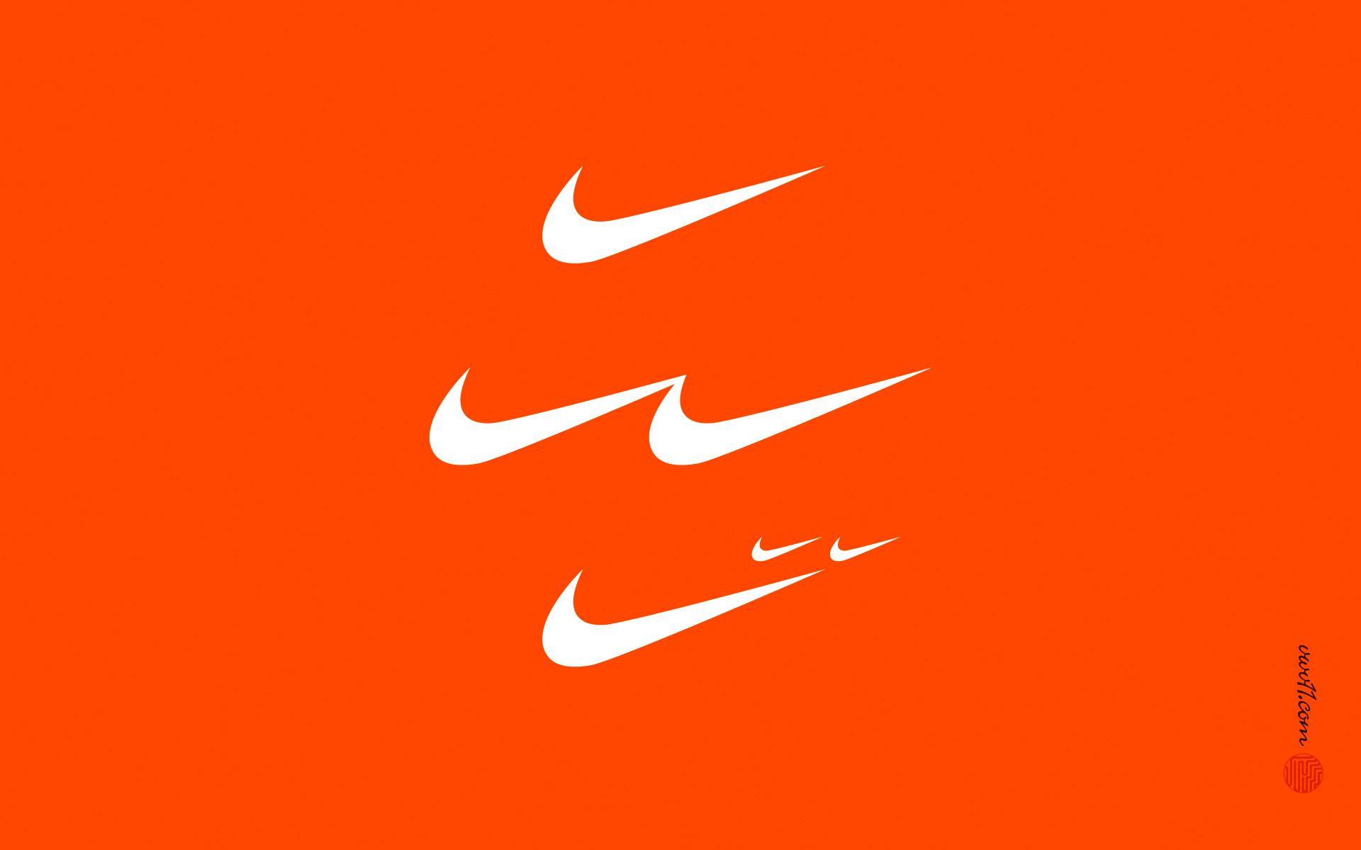 nike logo wallpaper orange
