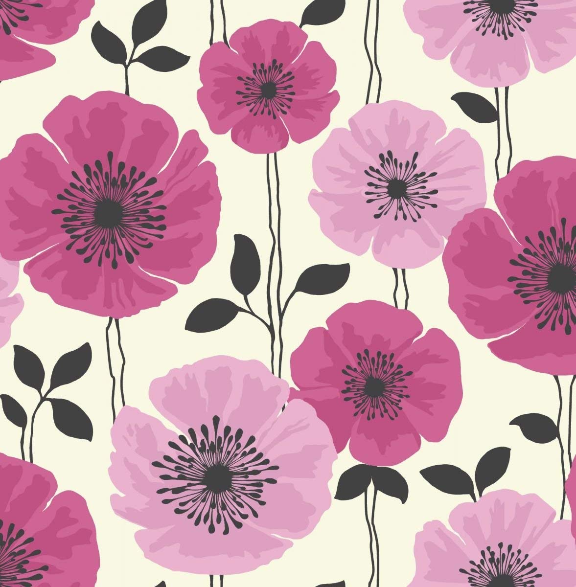 Pink And Black Floral Wallpapers - Wallpaper Cave