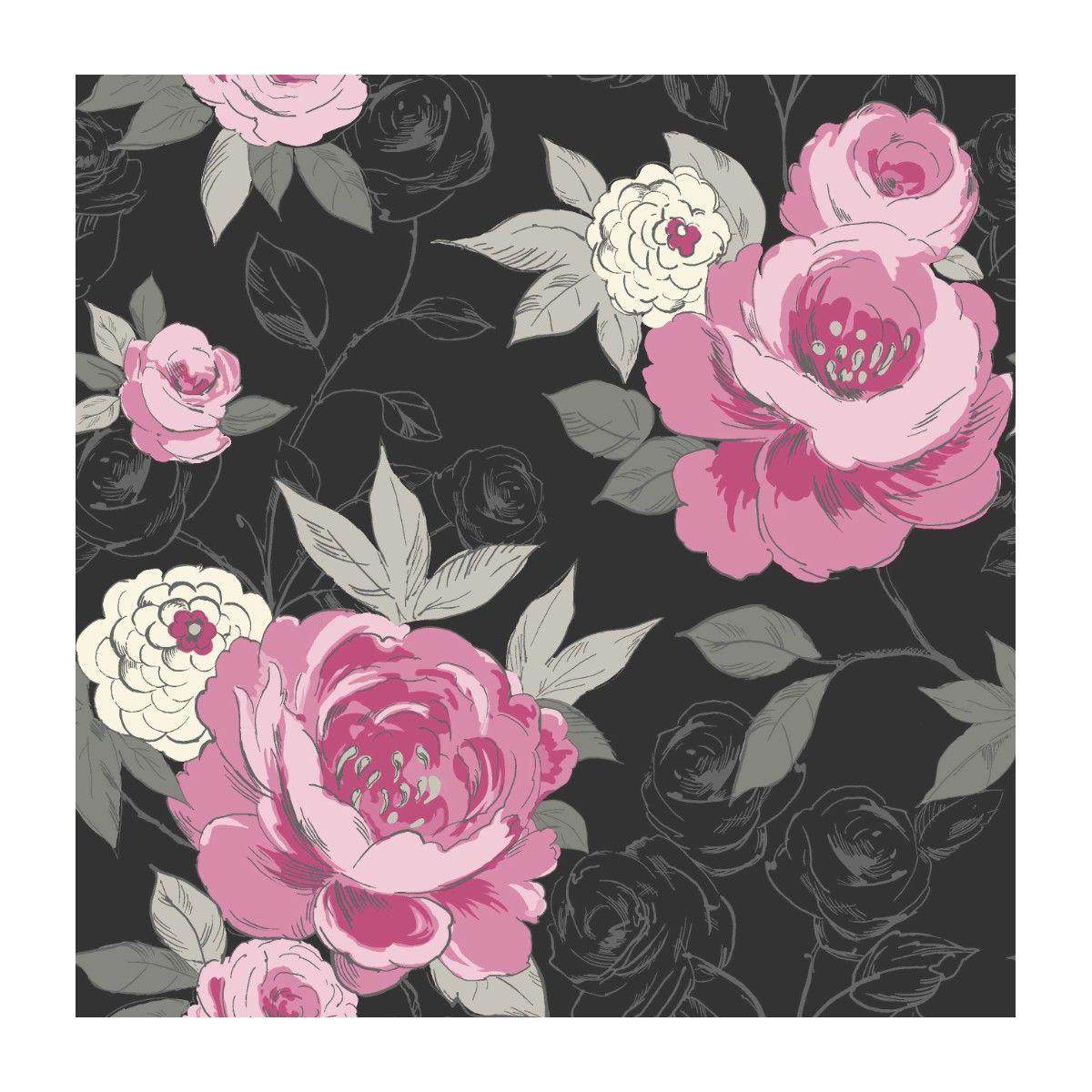 Pink And Black Flower Wallpaper Choice Image Decoration Ideas