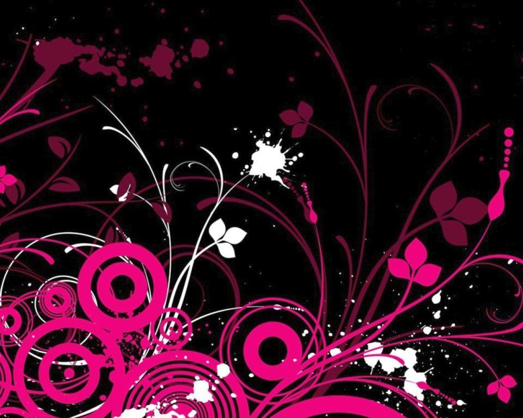 pink black wall decor